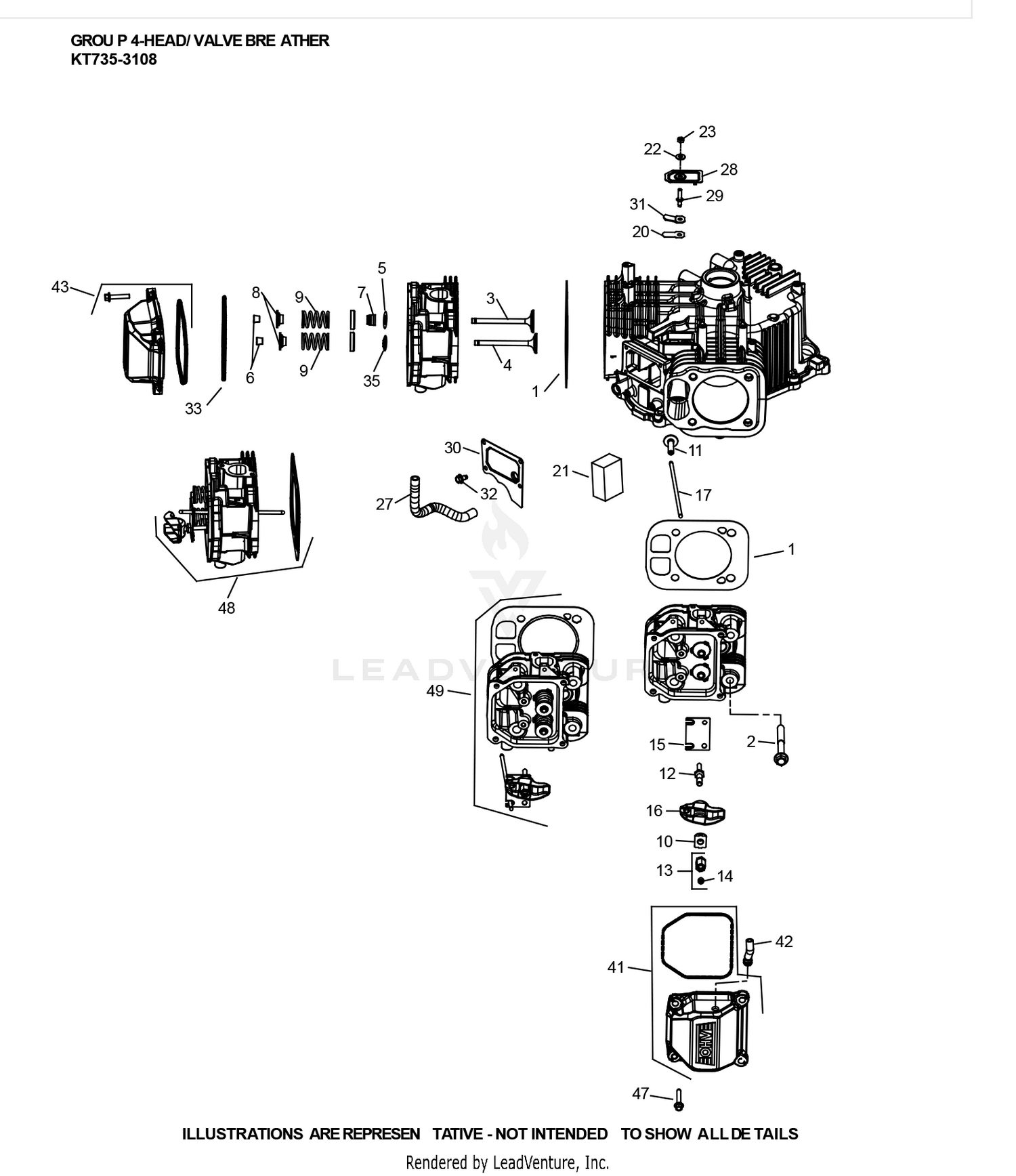 KT735-3108 CylinderHead & Breather