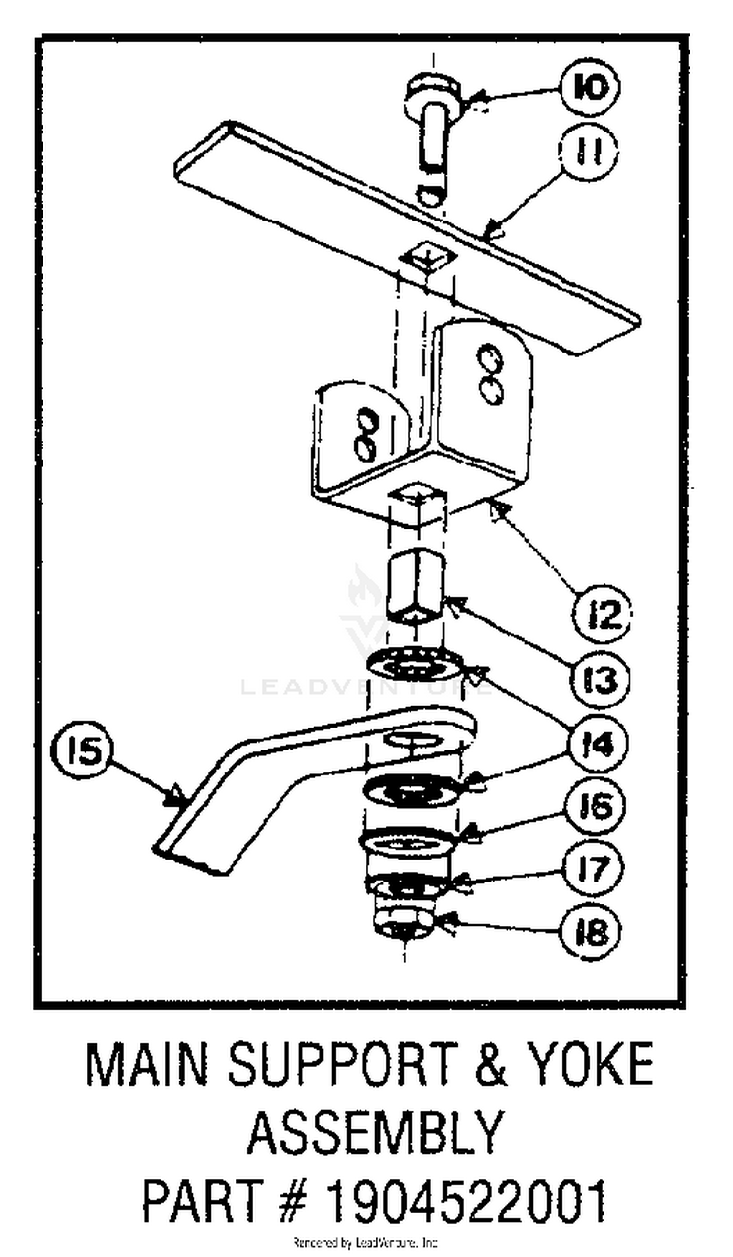 Row Marker Main Support & Yoke Assembly - PN 1904522001
