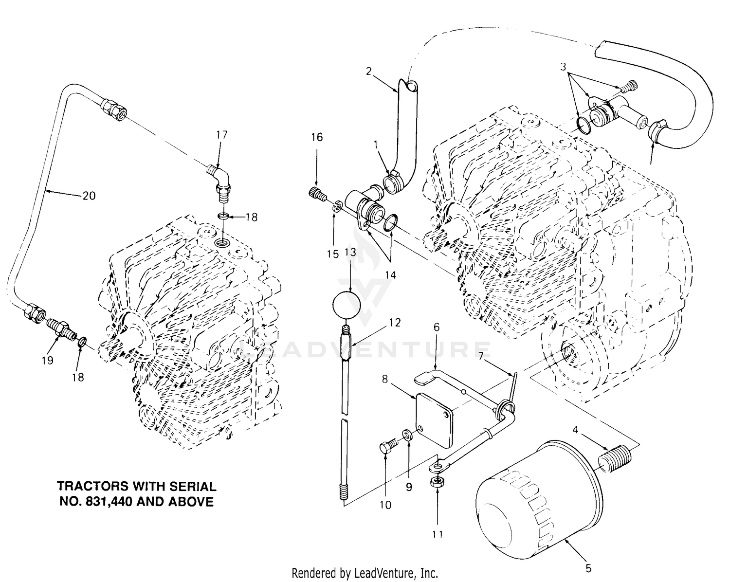 Transmission Dump Valve Linkage, Filter & Pickup Line