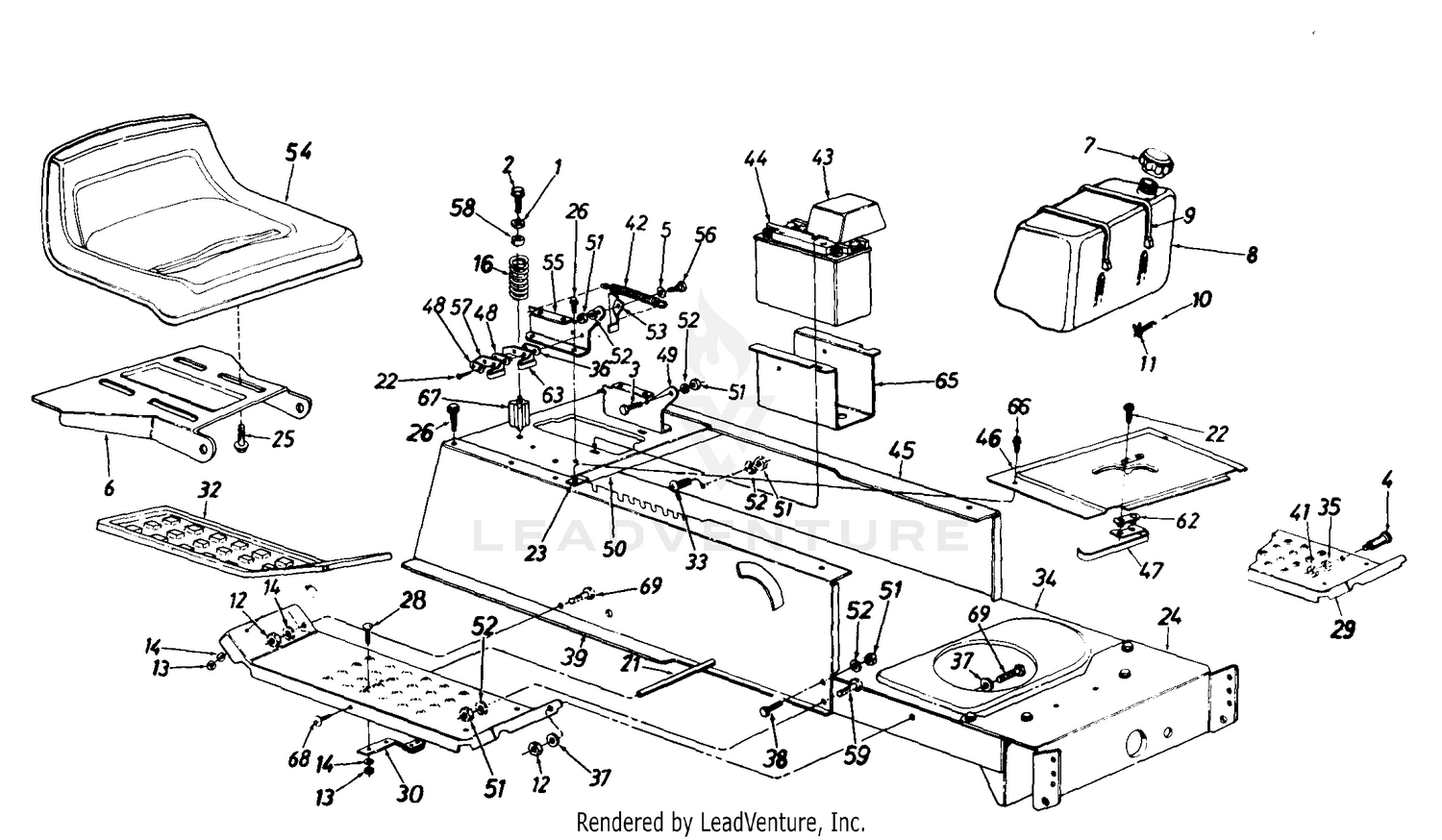 MTD 132A670G088 (TMO-3100002) (1992) Seat And Blade Brake Assembly