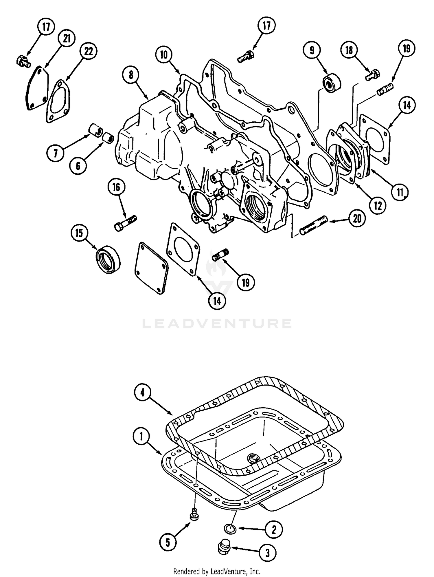 Oil Pan & Gear Case - 19HP