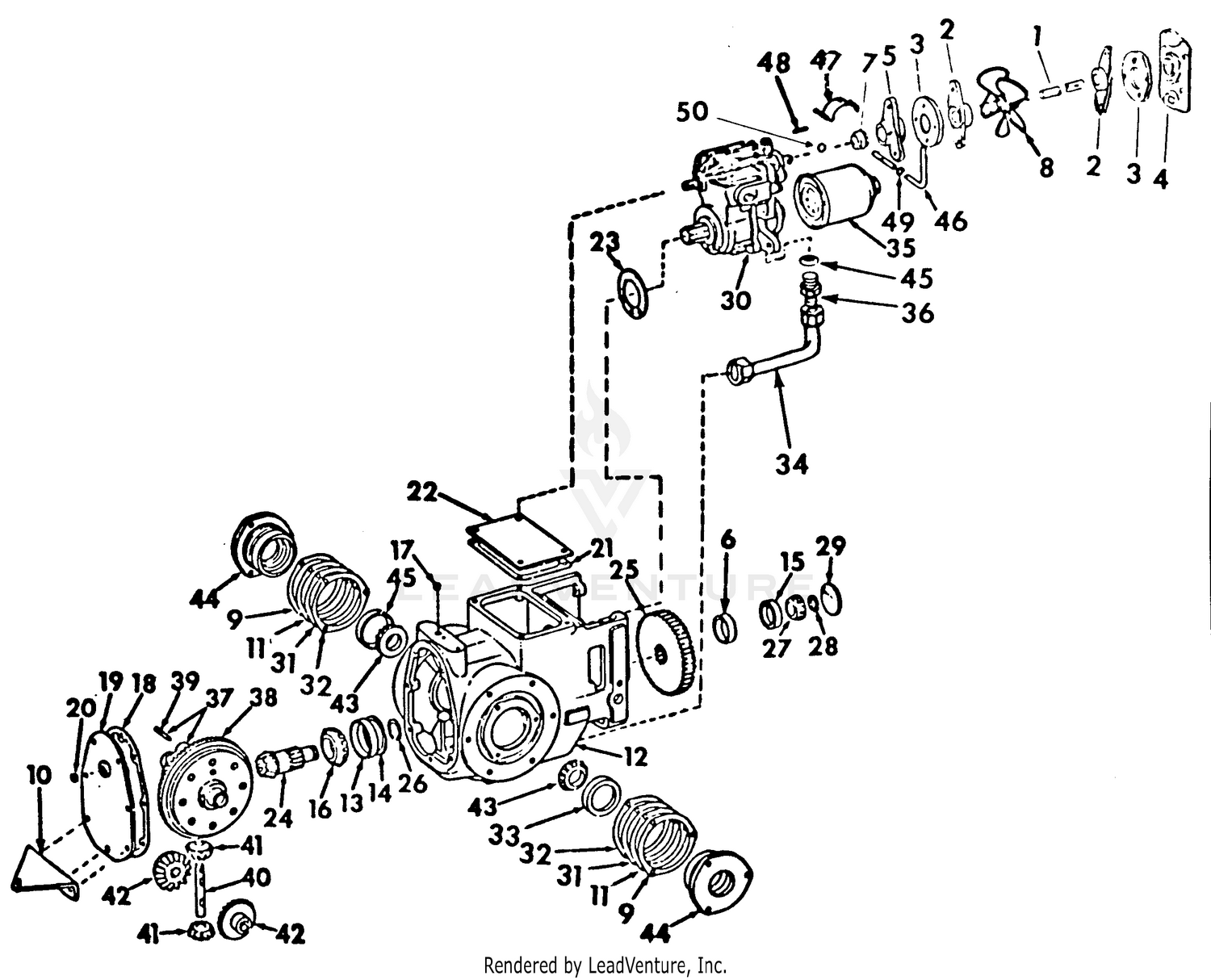 Transmission Case, Differential, Hydro Drive, & Rel Parts