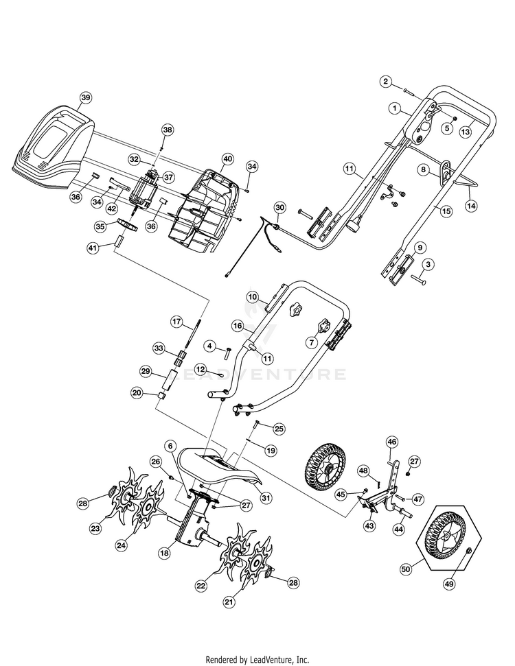 Craftsman by MTD 21D-154A799 (316.292631) (2012) Tiller - PartsWarehouse