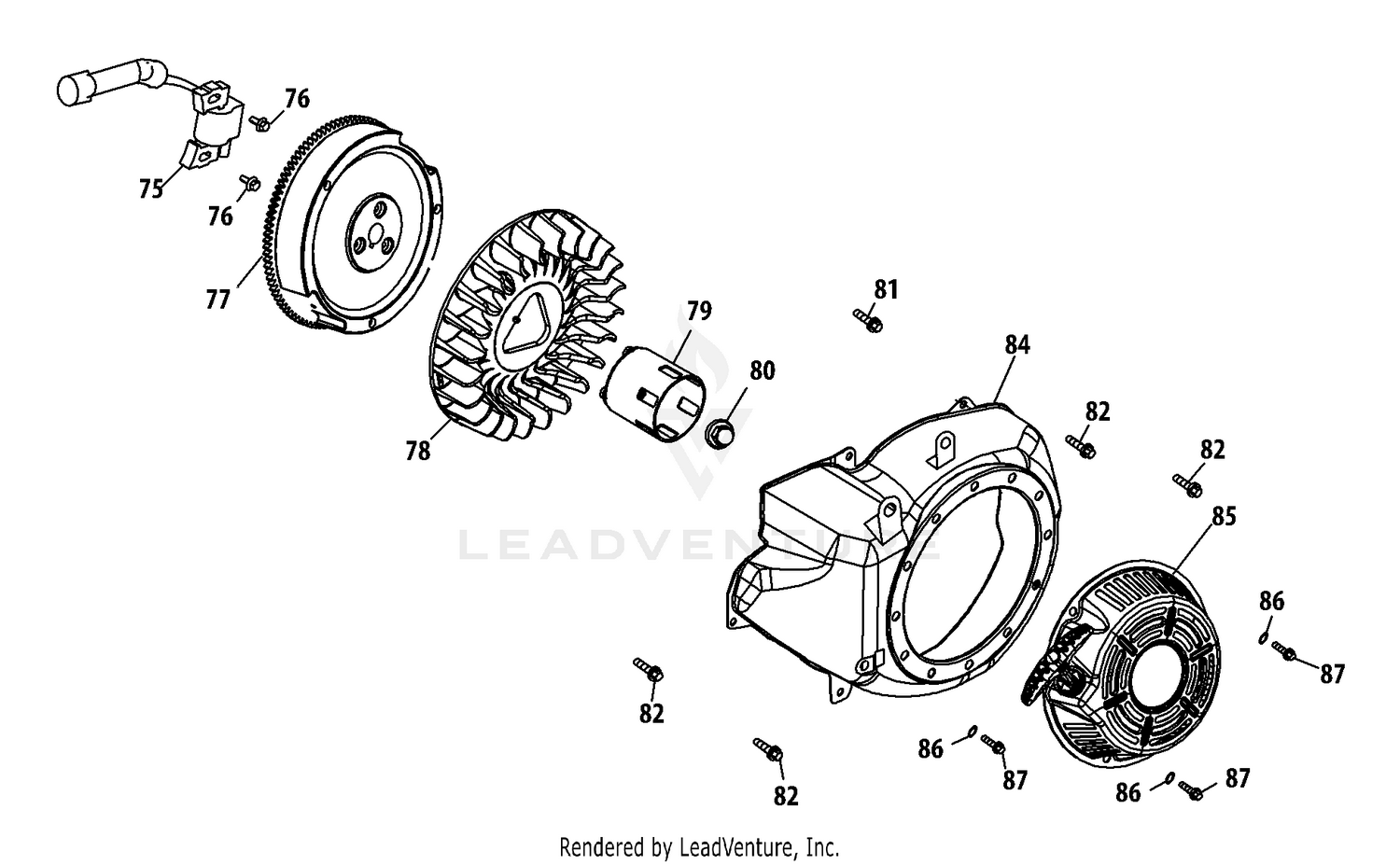 178-LU Flywheel & Blower Housing