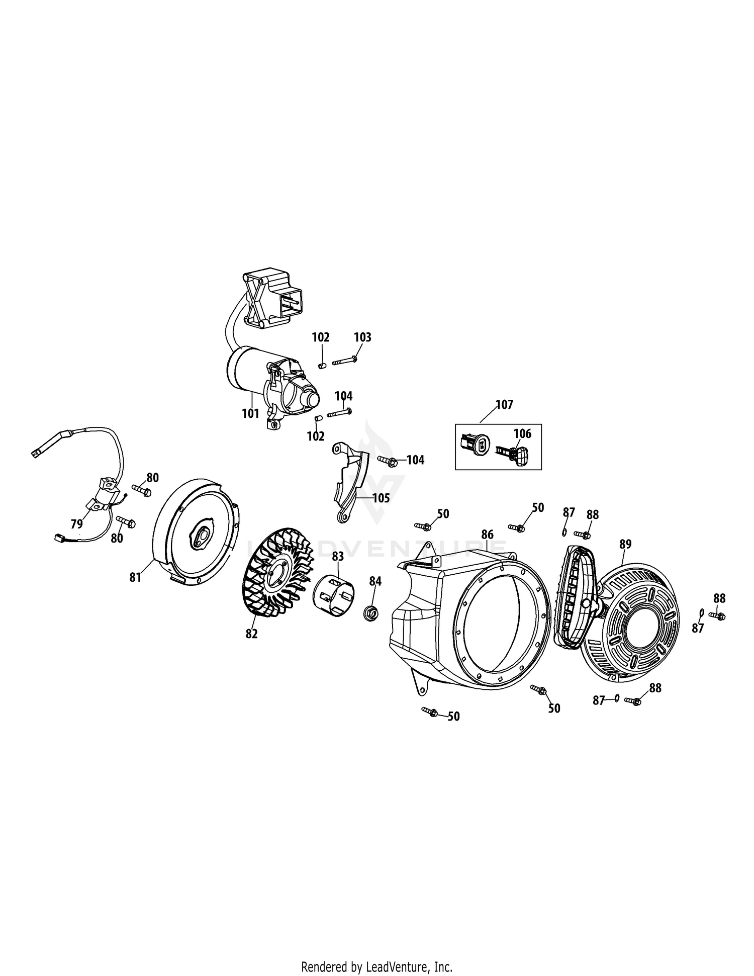 270-JU-12 Starter & Flywheel