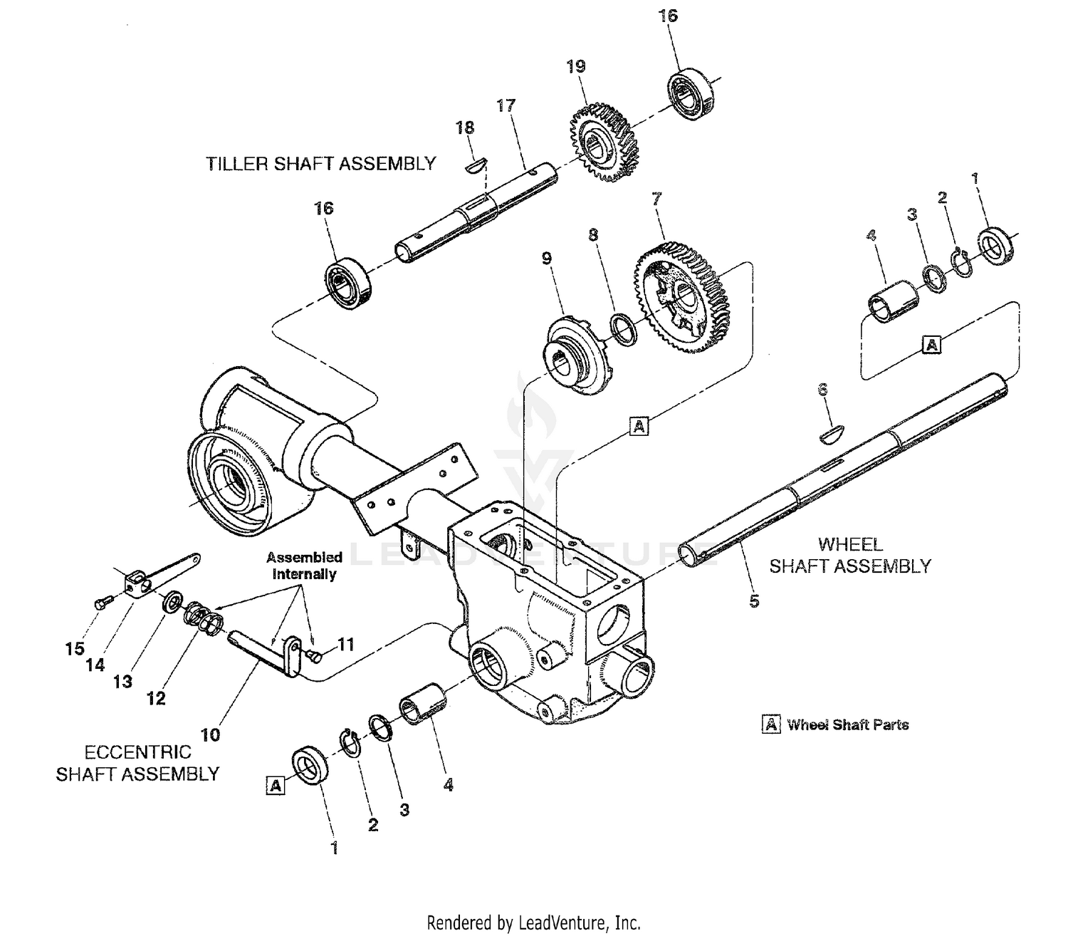 Wheel Shaft, Eccentric Shaft & Tiller Shaft Assemblies
