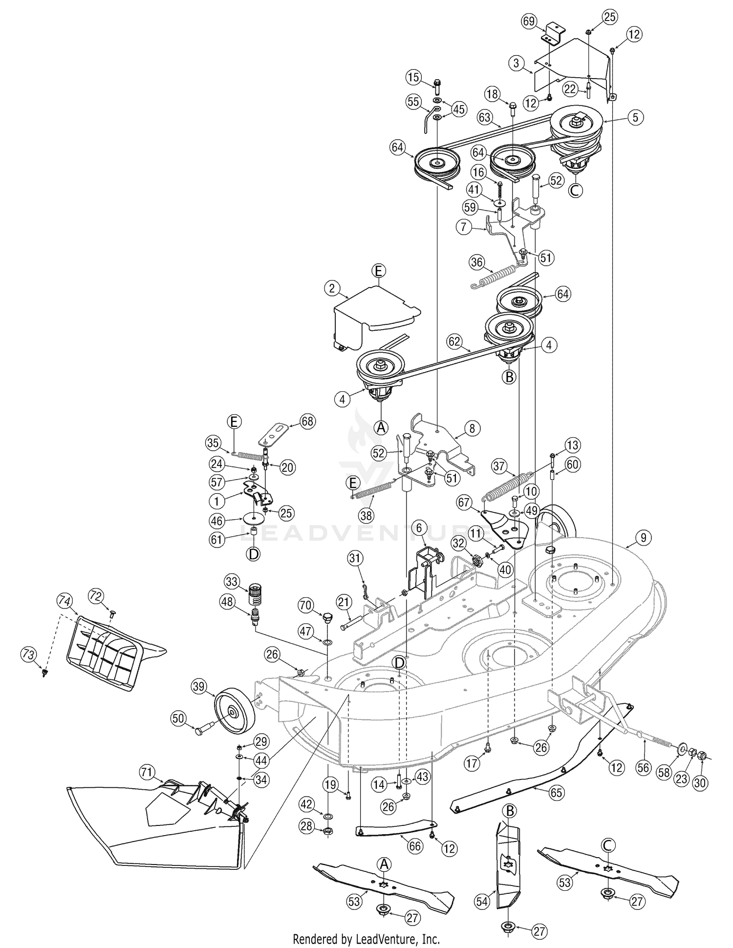 MTD 13RN771H729 2007 Deck Assembly 46 Inch