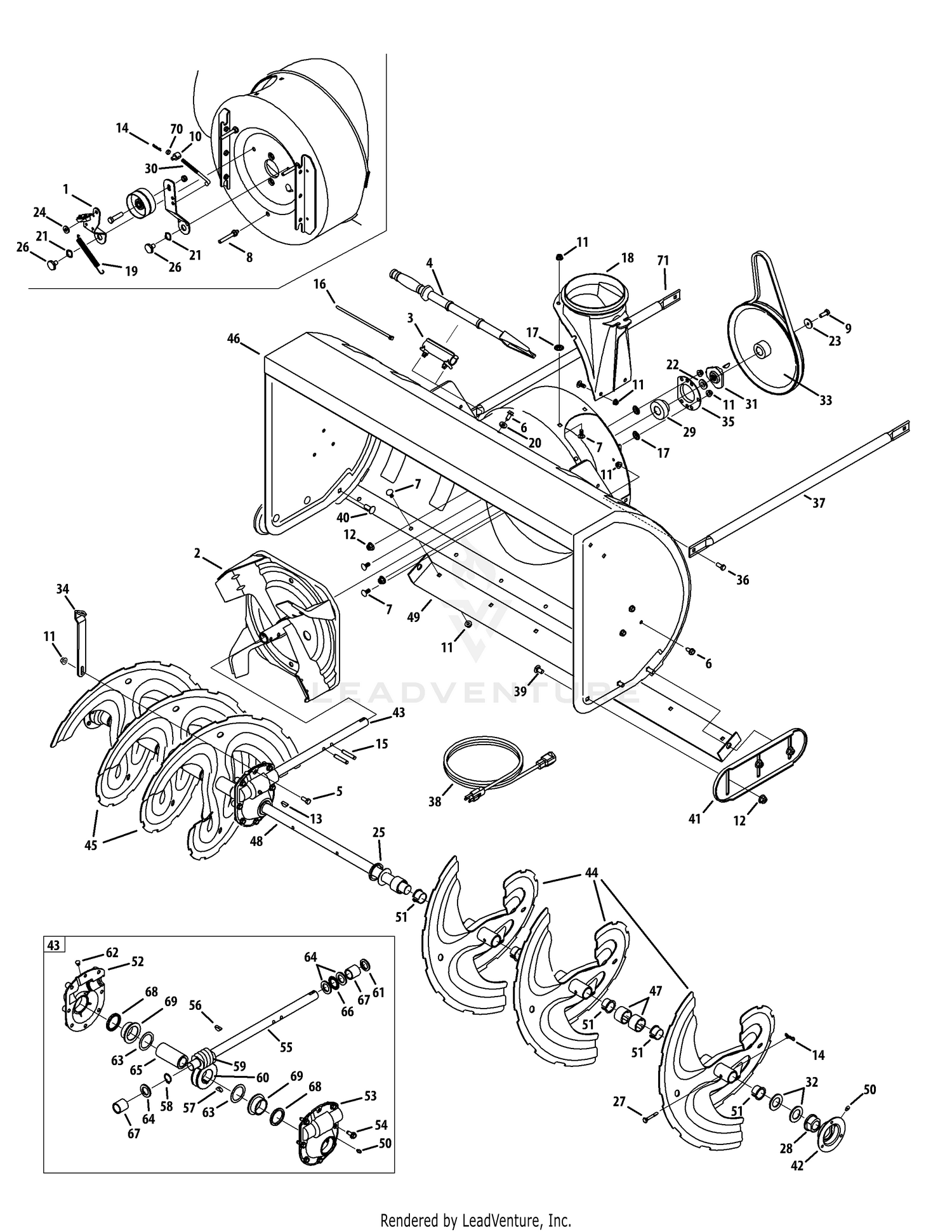 Auger Housing, & Gearbox
