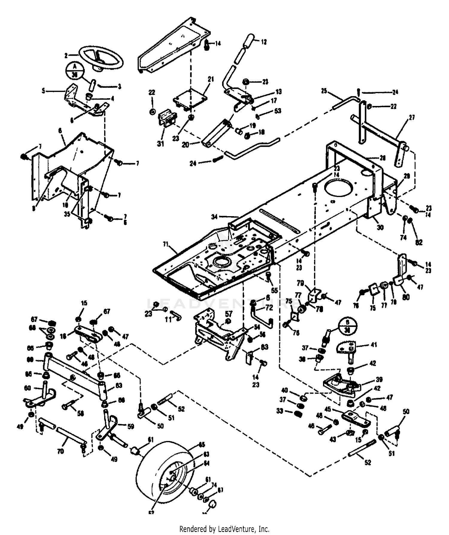 FRAME, LIFT & STEERING ASSEMBLY