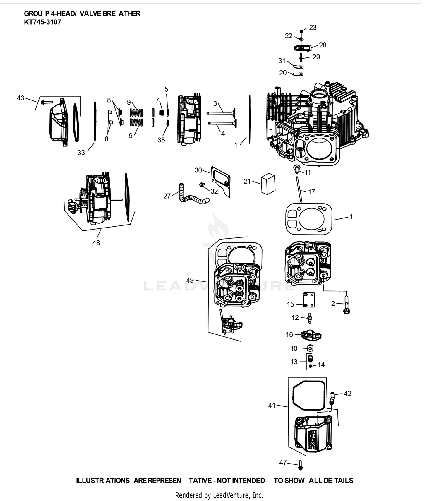 KT745-3107 CylinderHead & Breather