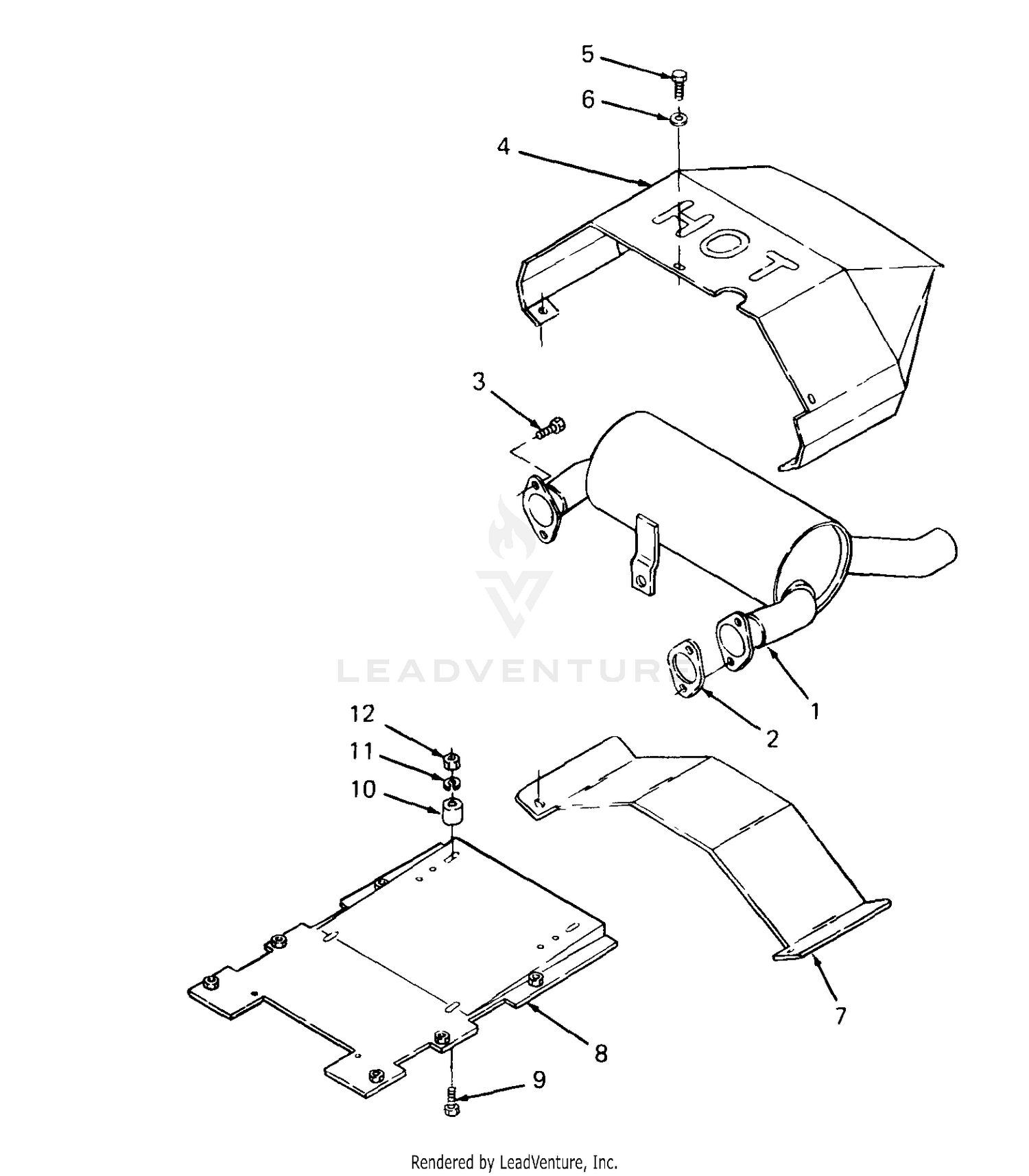 Engine Mounting, Muffler And Air Duct