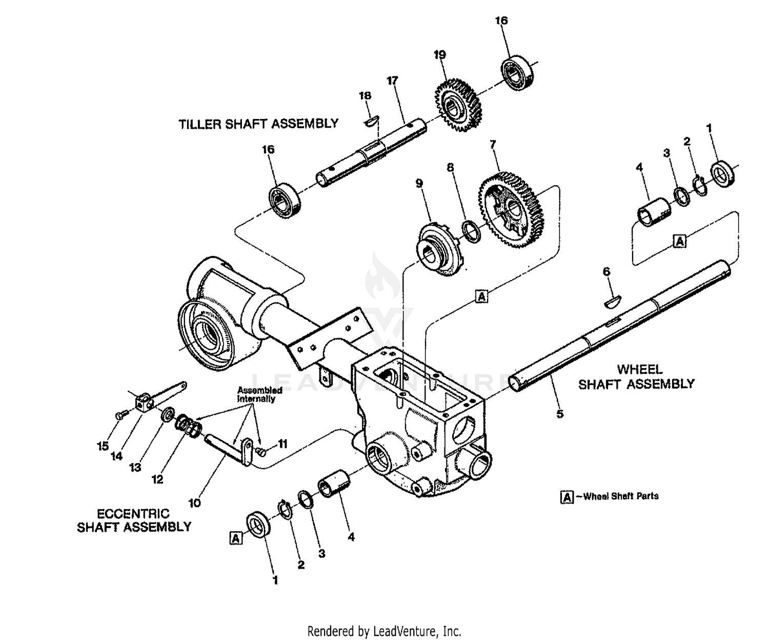 WHEEL & TILLER SHAFT ASSEMBLY