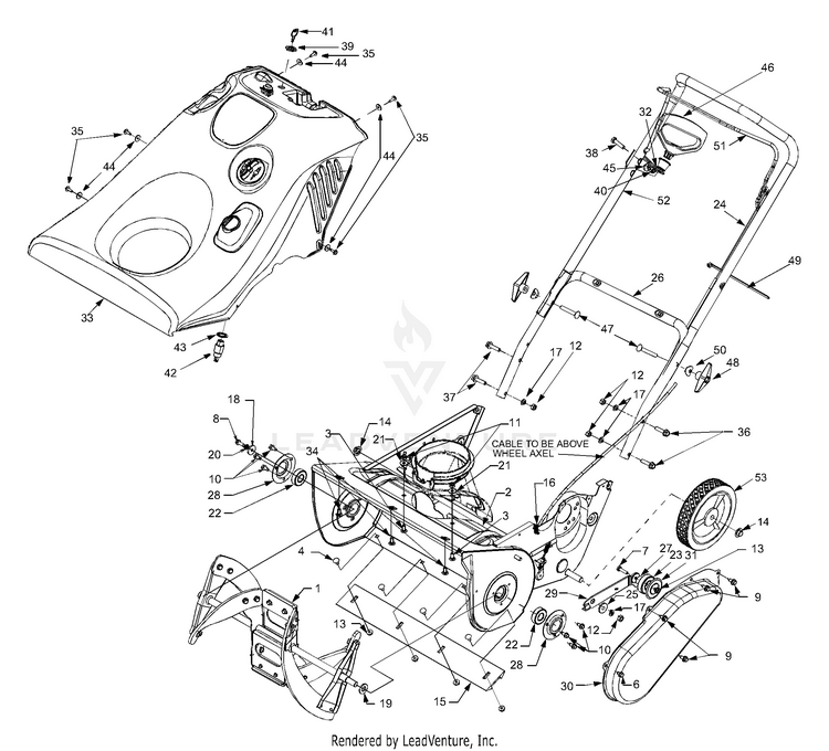 TroyBilt 521 Squall 5hp 21" 31AE285101, 31AE285063 