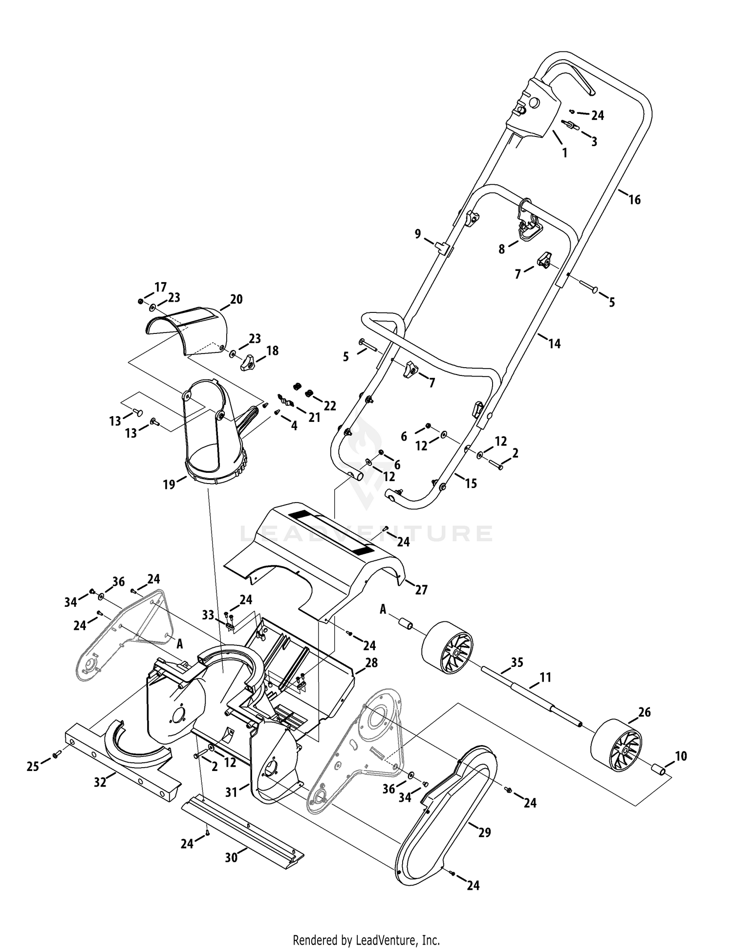 Frame, Handle & Chute