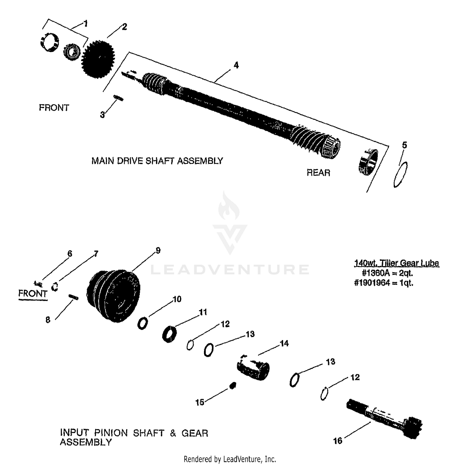 MAIN DRIVE SHAFT & GEAR ASSEMBLIES