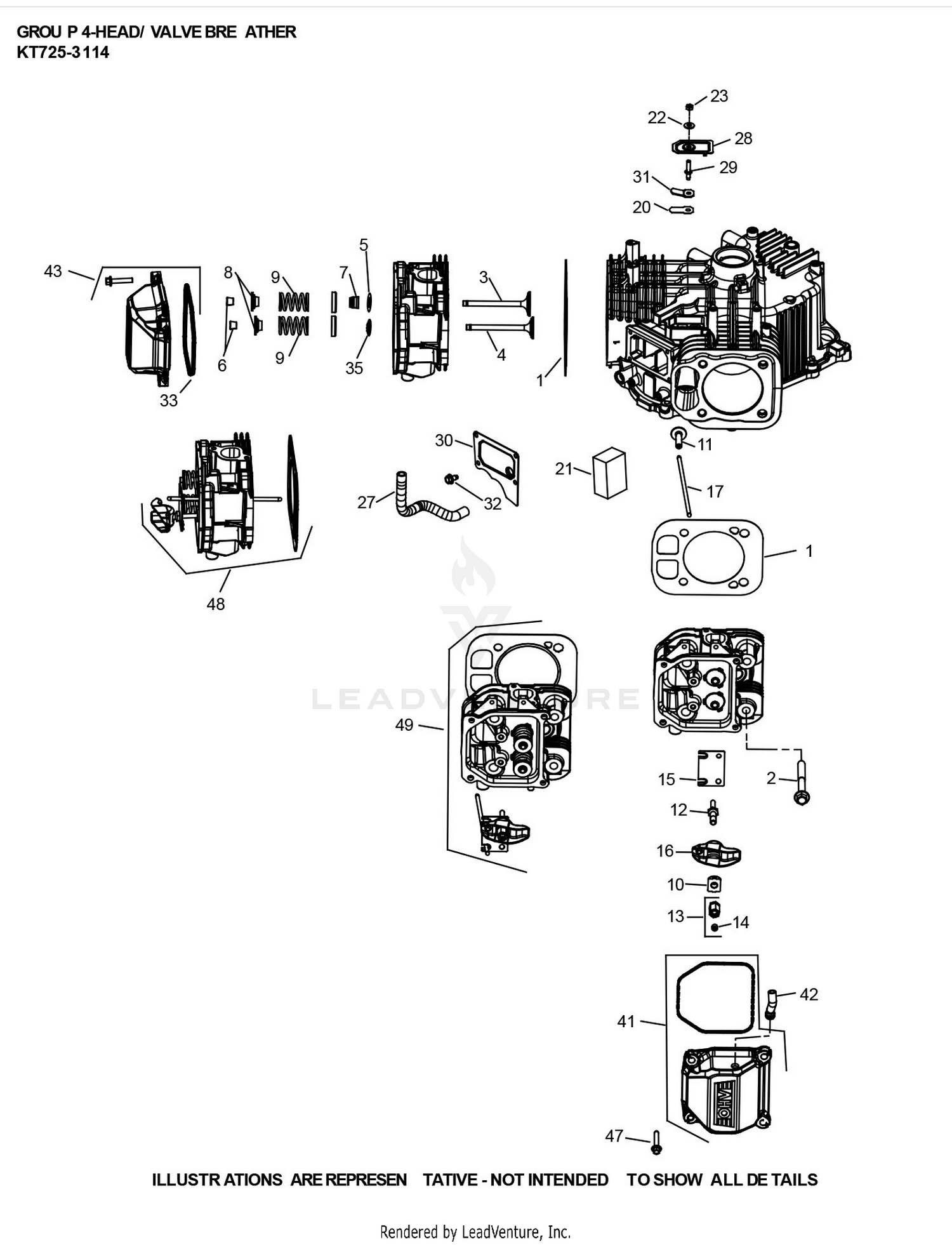 KT725-3114 CylinderHead & Breather
