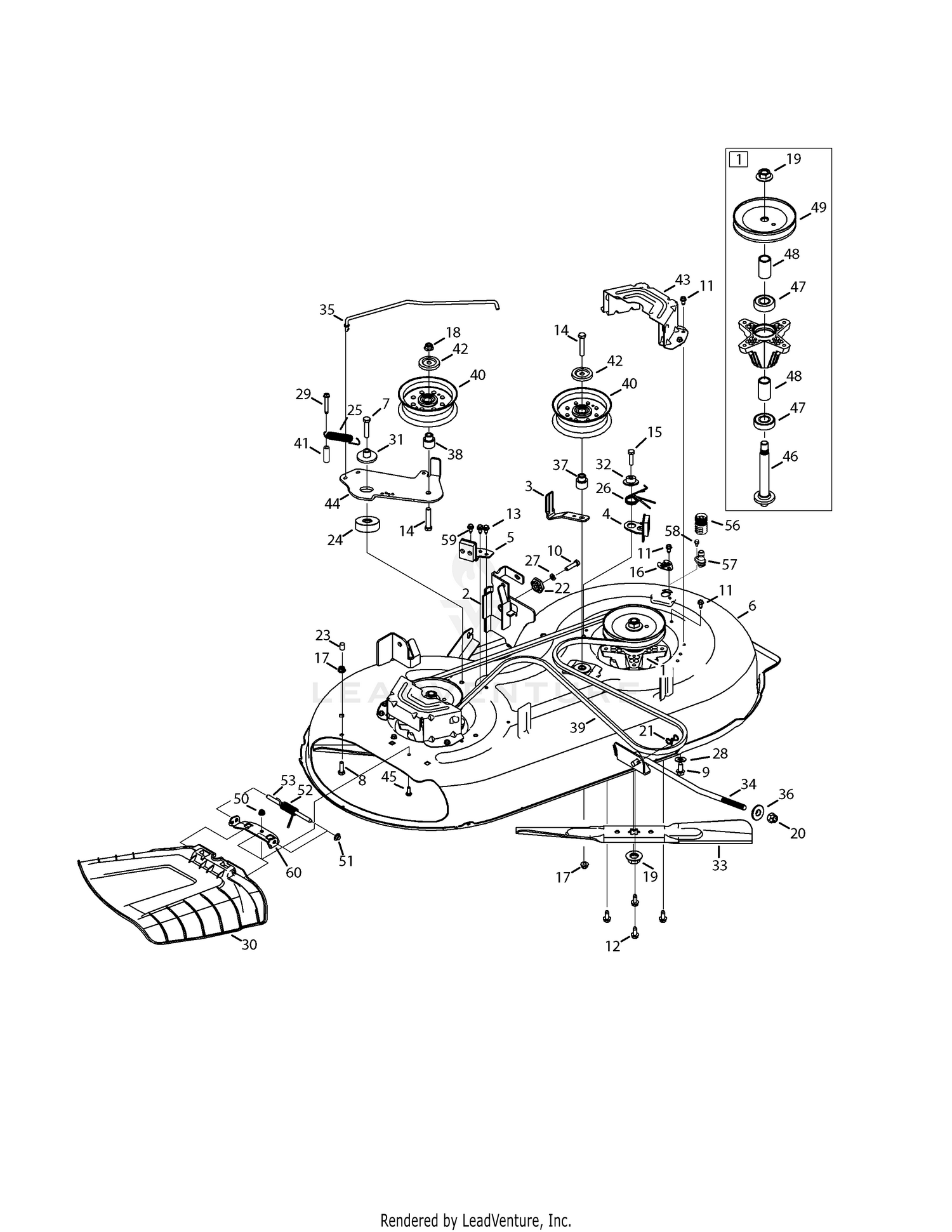 MTD 13W277SS031 LT 4200 2015 Mower Deck 42 Inch