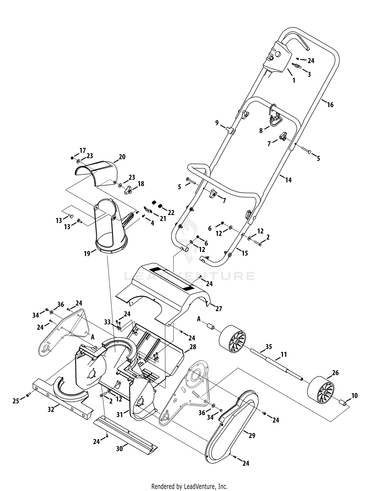 Frame, Handle & Chute