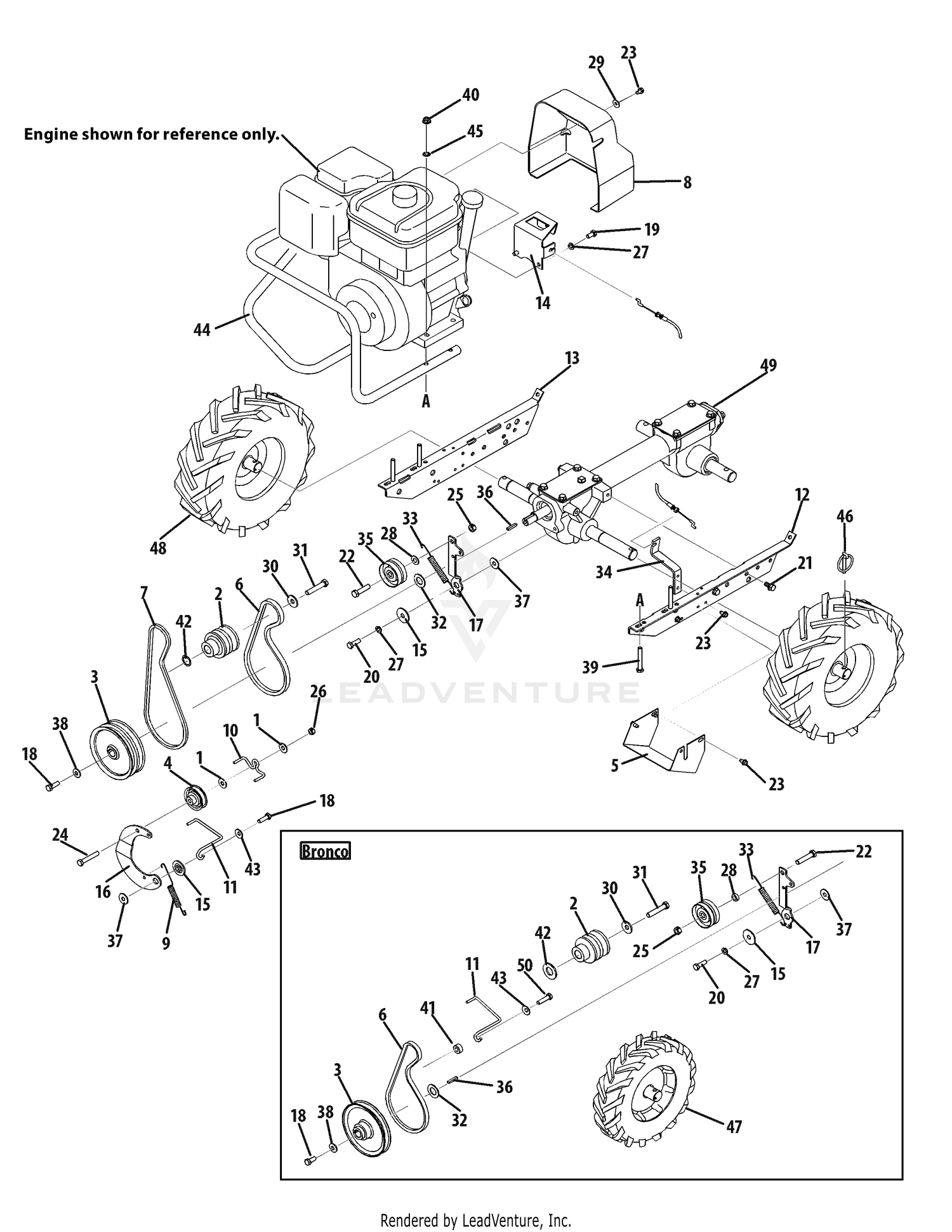 Troy Bilt 21A 65M1011 Super Bronco CRT Roto Tiller 2008 Drive System