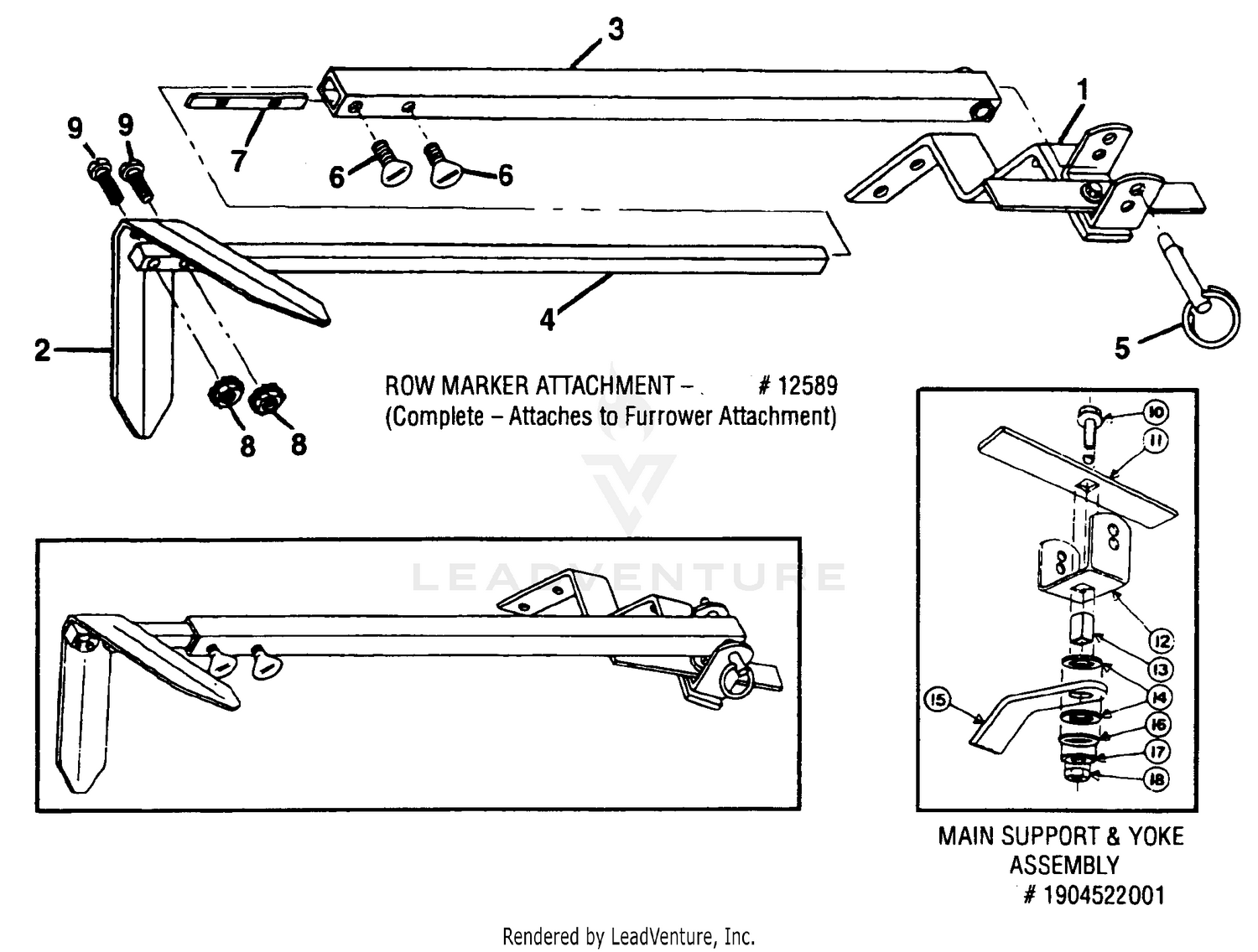 Row Marker Attachment & Yoke Assembly