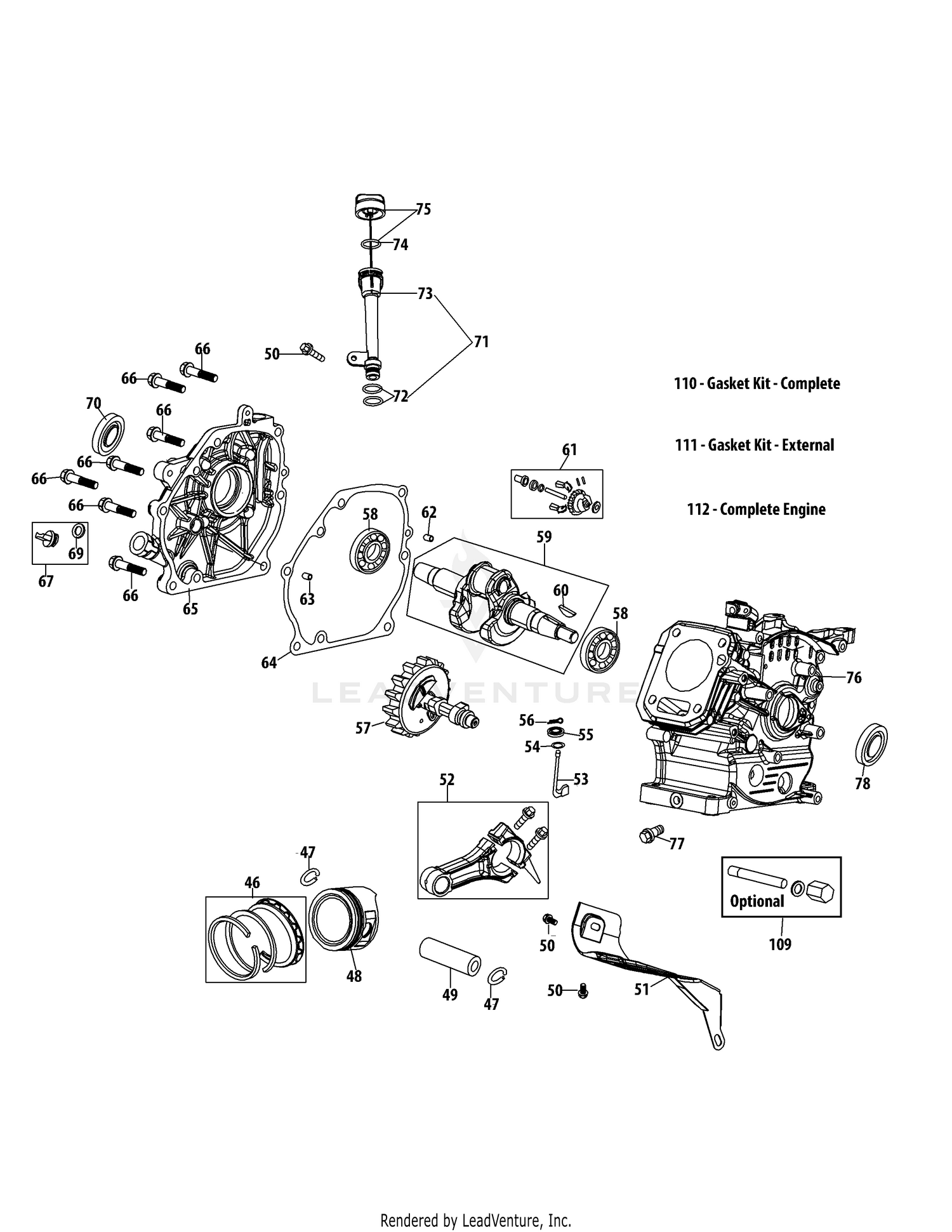 MTD 270-JU-12 Engine 270-JU-12 Crankcase