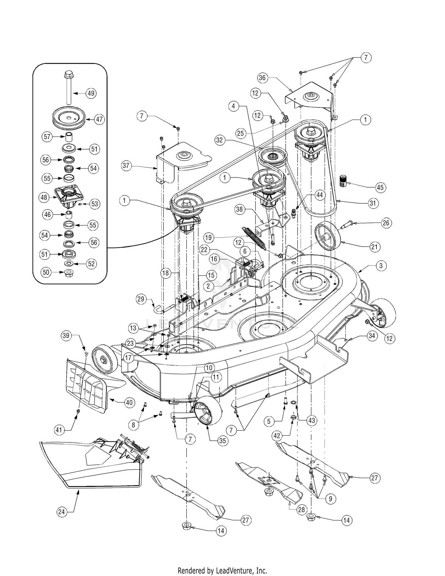 Cub cadet lt1045 shop deck belt diagram