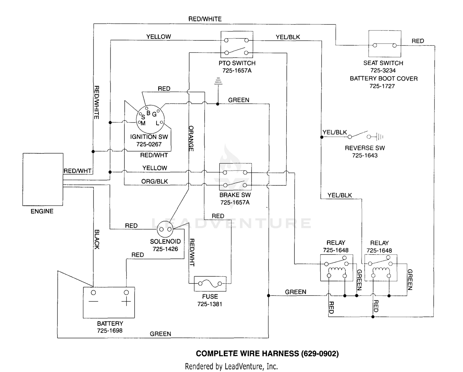 Yard machine riding mower best sale wiring diagram