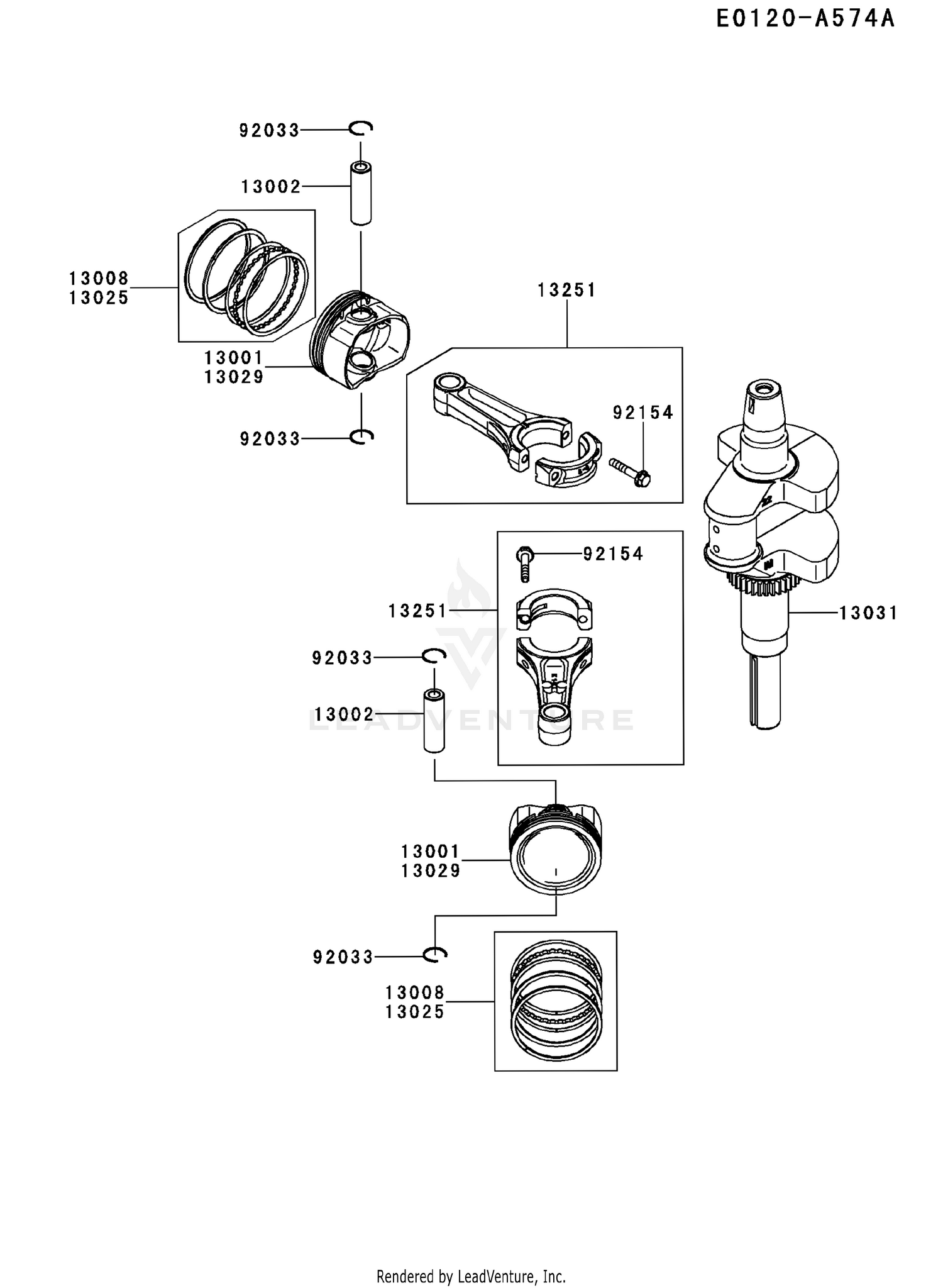 FS730V-AS25 PISTON & CRANKSHAFT