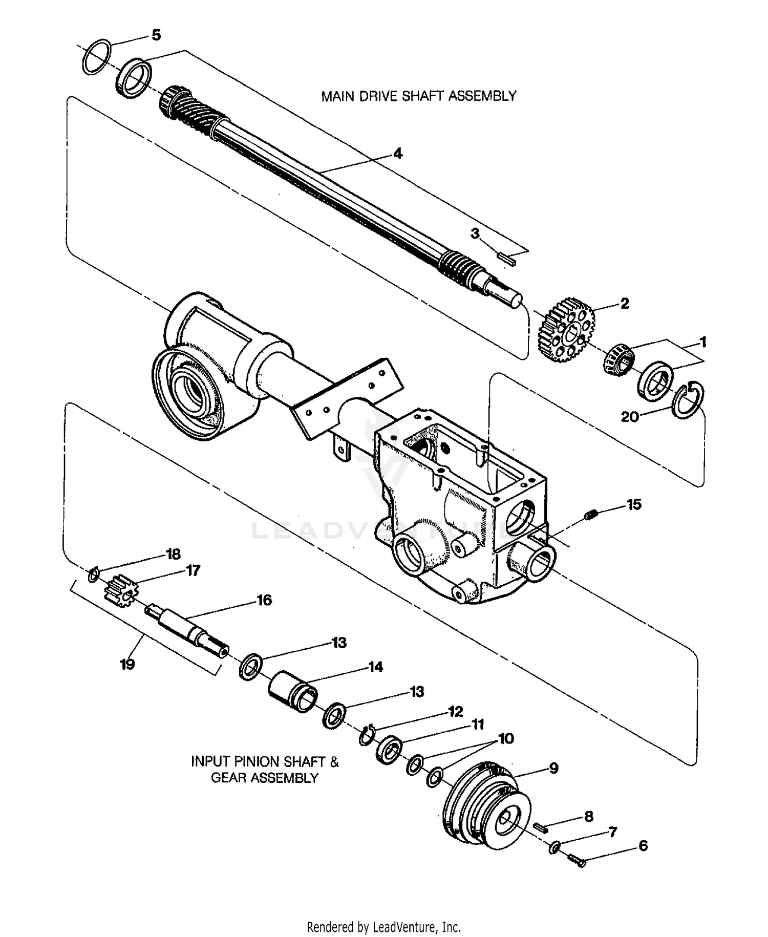 MAIN DRIVE SHAFT & GEAR ASSEMBLY