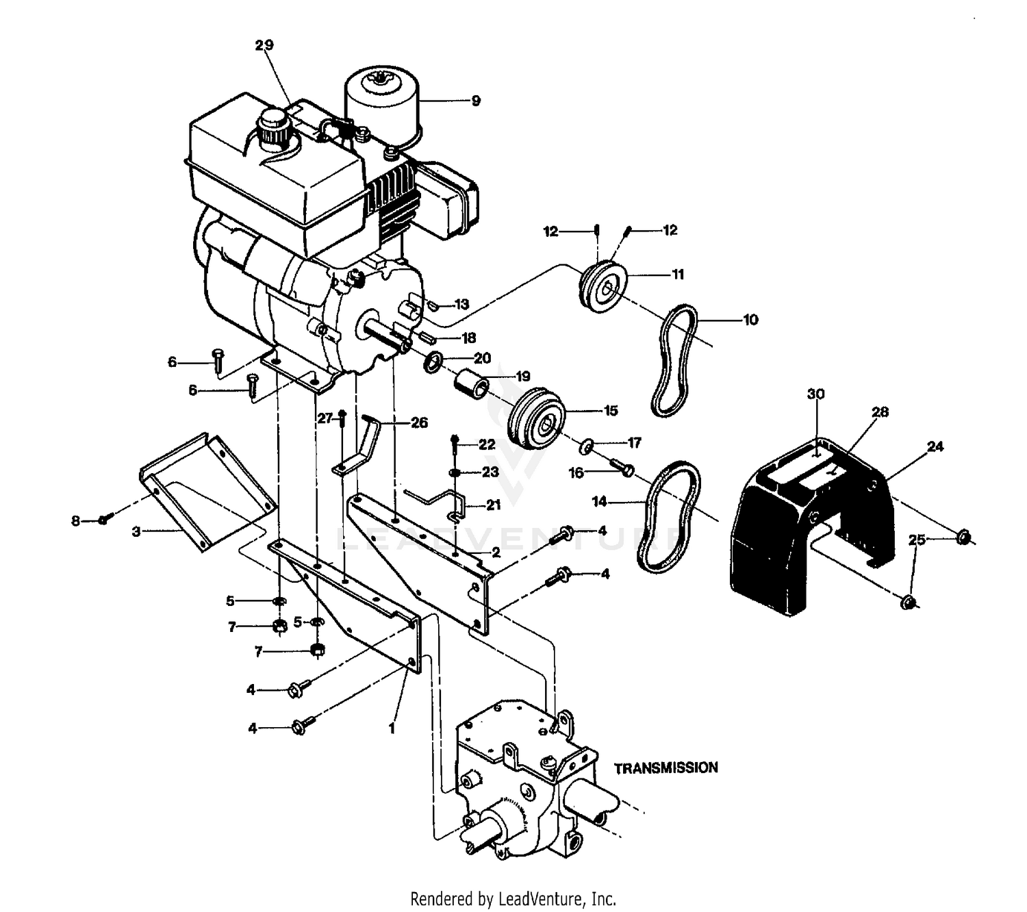 ENGINE PULLEY & BELTS