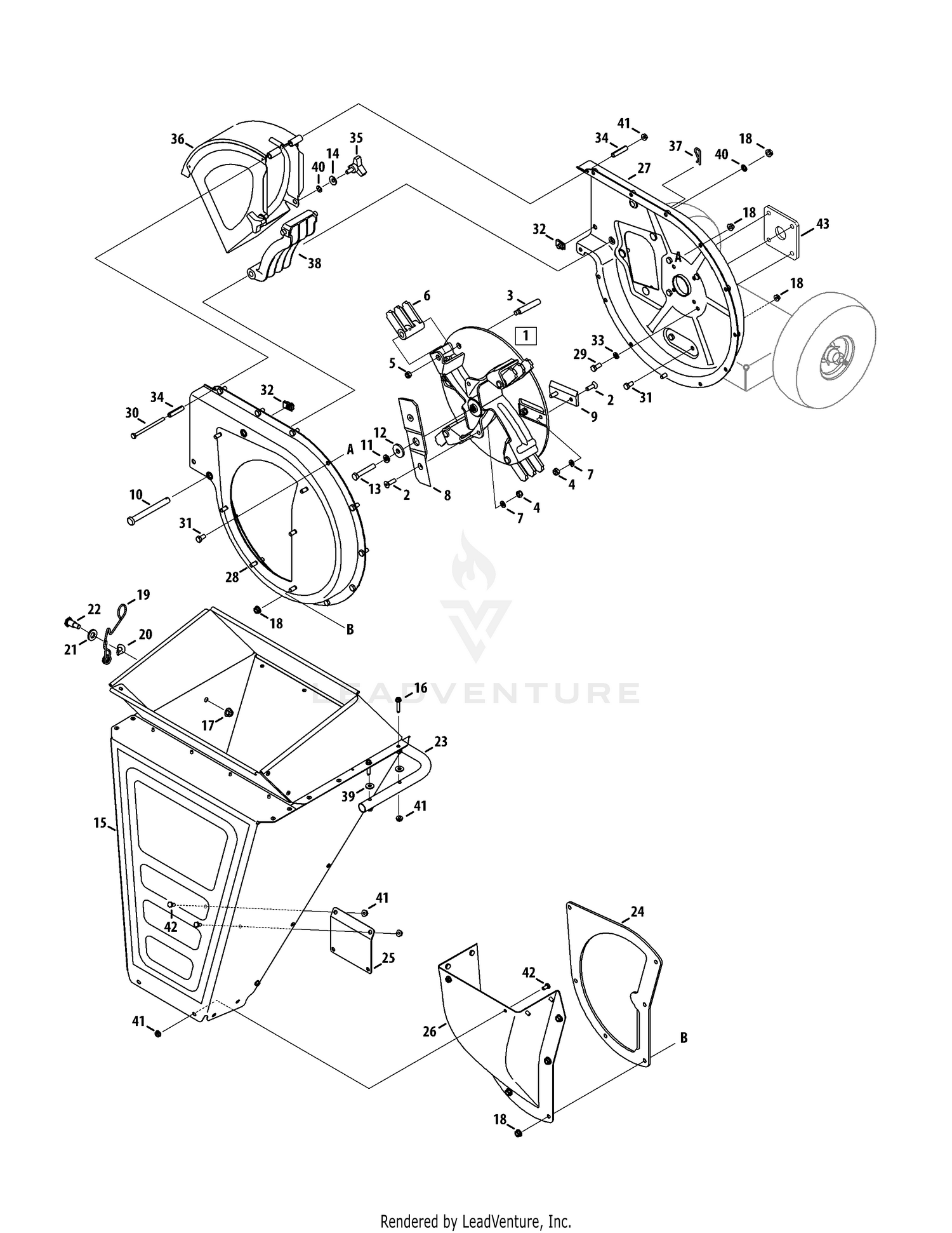 CS 4265 & CS 4325 Chipper Shredder Impeller & Hopper