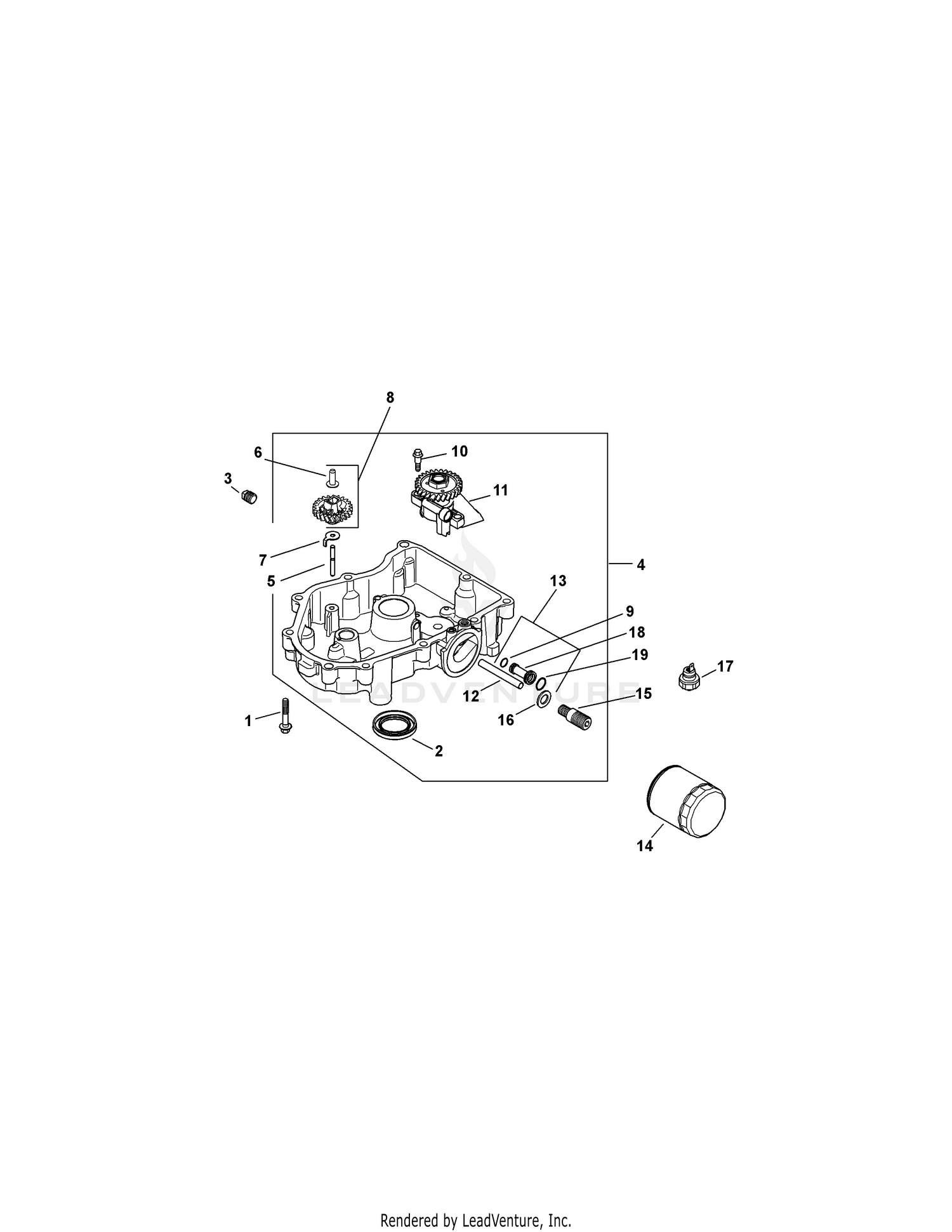 Kohler SV730-3031 Oil Pan & Lubrication