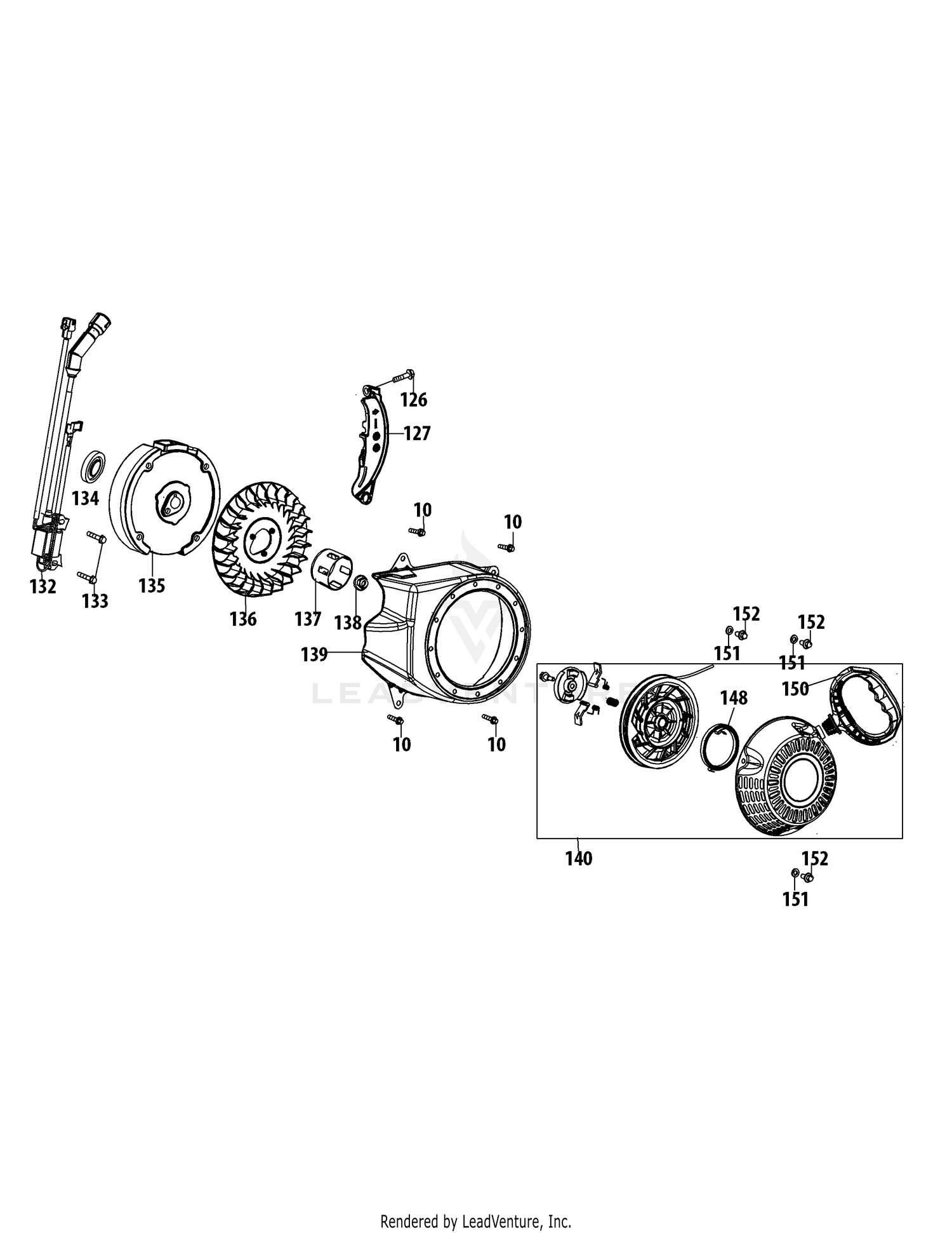 170-NU Flywheel & Blower Housing