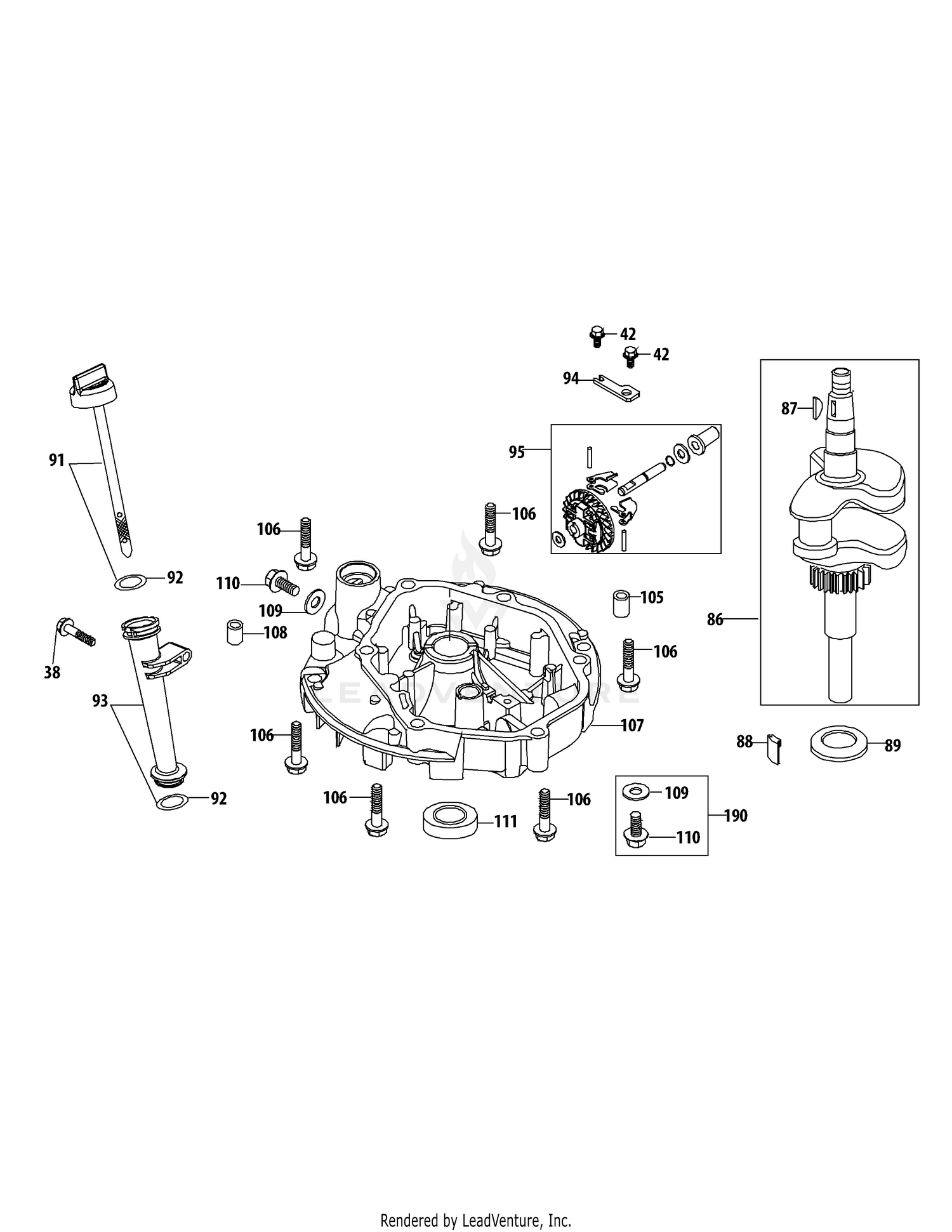 5P65M0C Crankshaft & Crankcase Cover