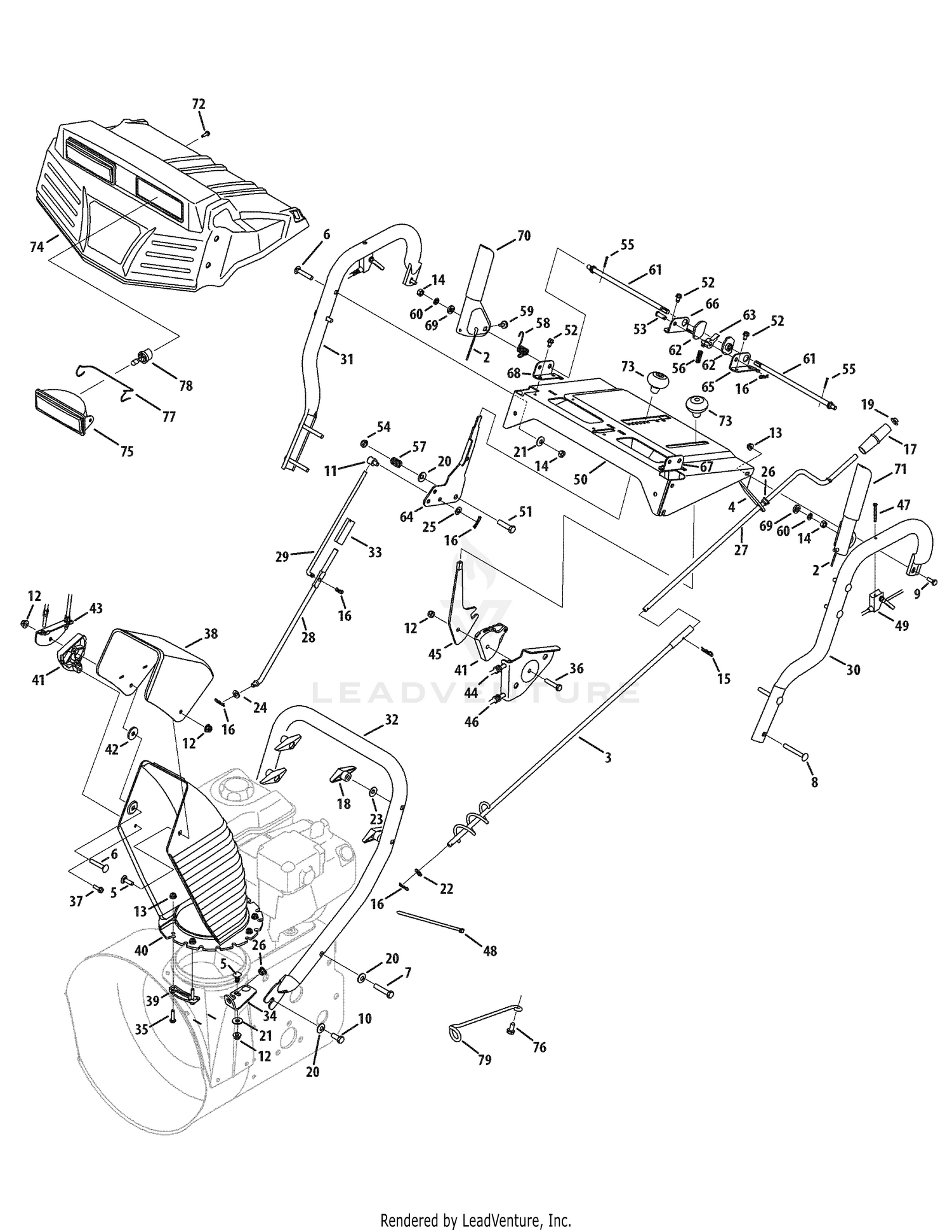 Handle Panel & Discharge Chute