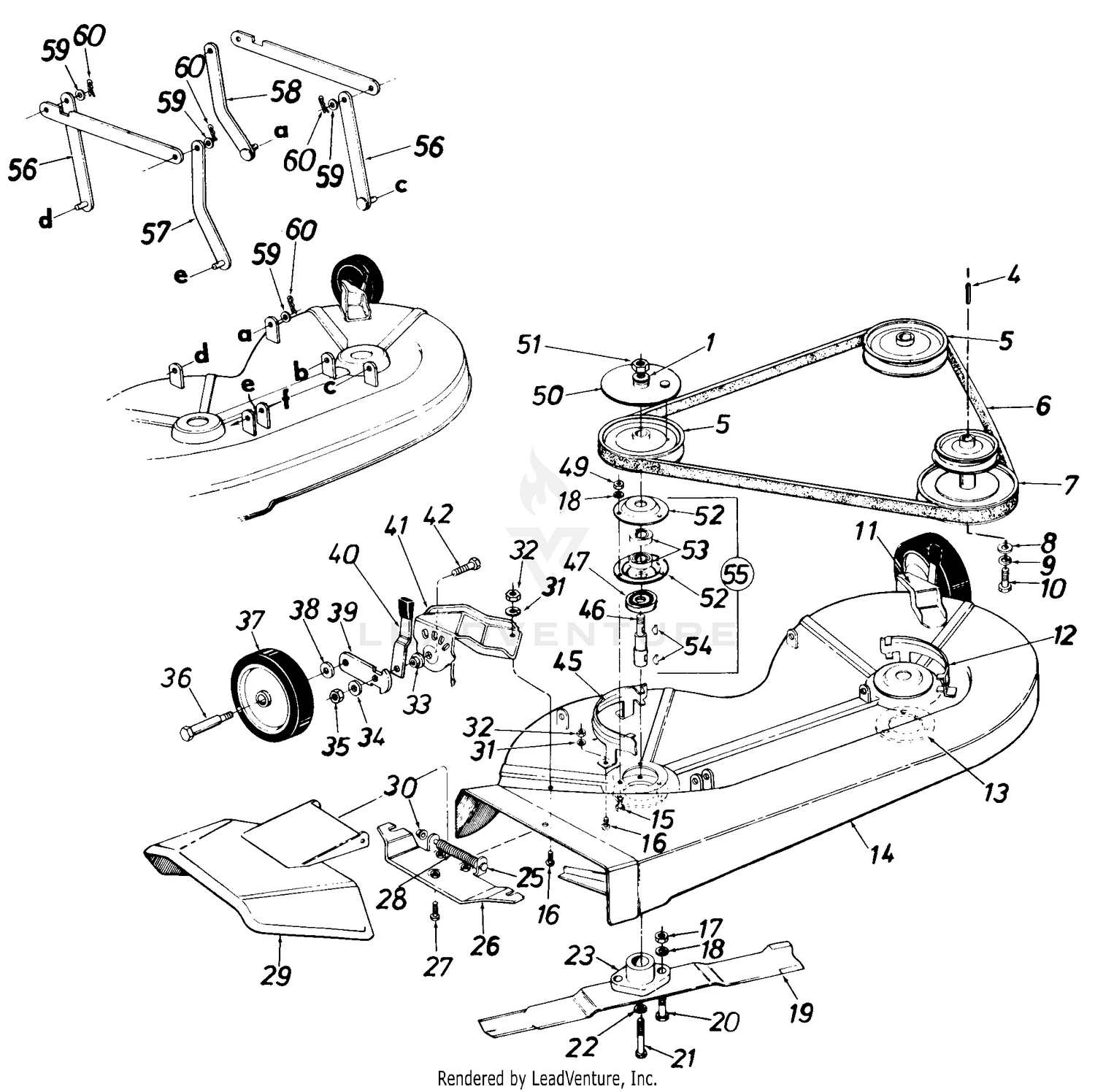 Craftsman 38 inch mower deck online parts