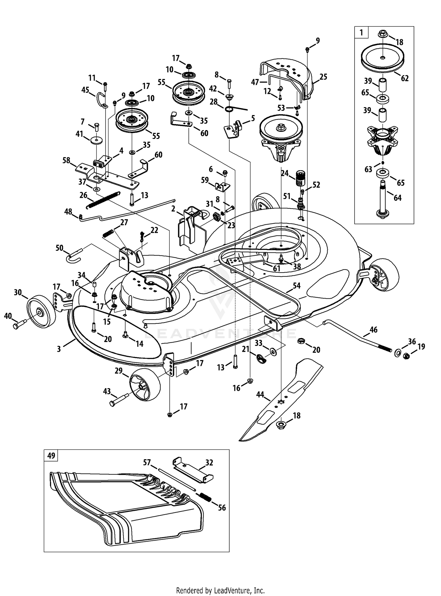 Cub cadet lt1045 2025 deck belt diagram