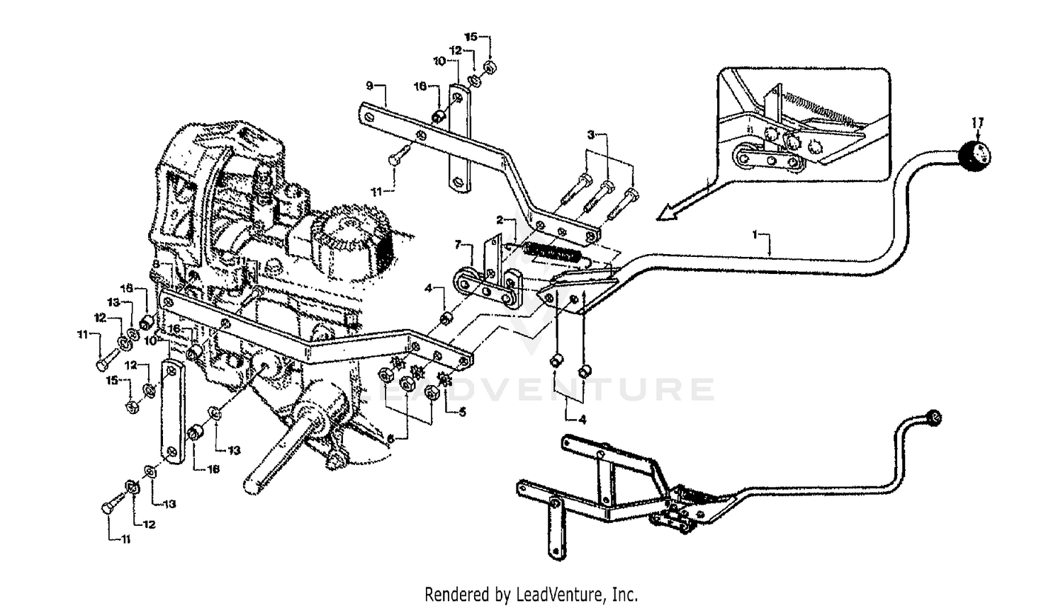 WHEELS/TINES/PTO DRIVE LEVER ASSEMBLY
