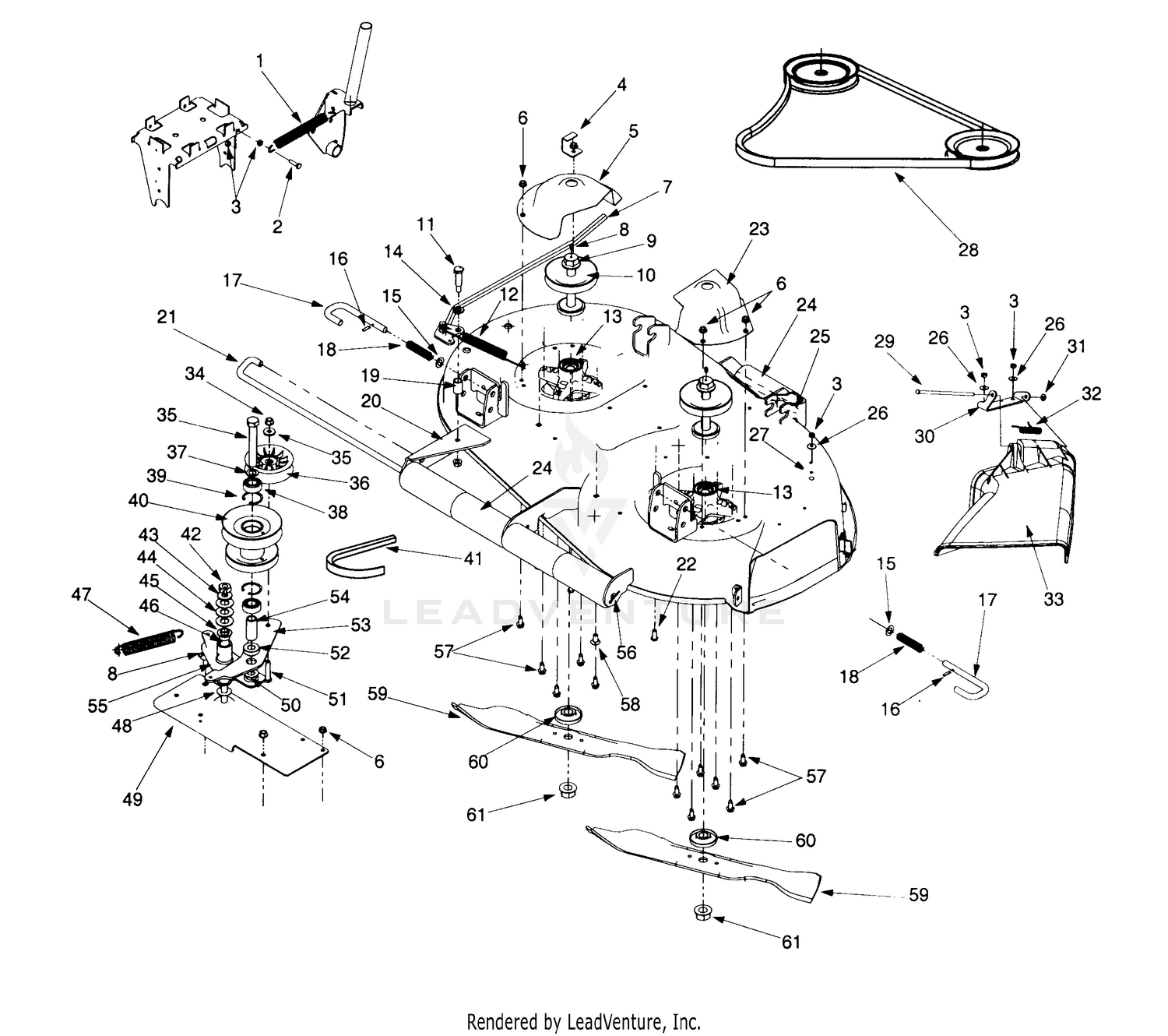 Cub Cadet Z42 1999 53BA1B2G100 HM 1999 42 inch Deck Assembly