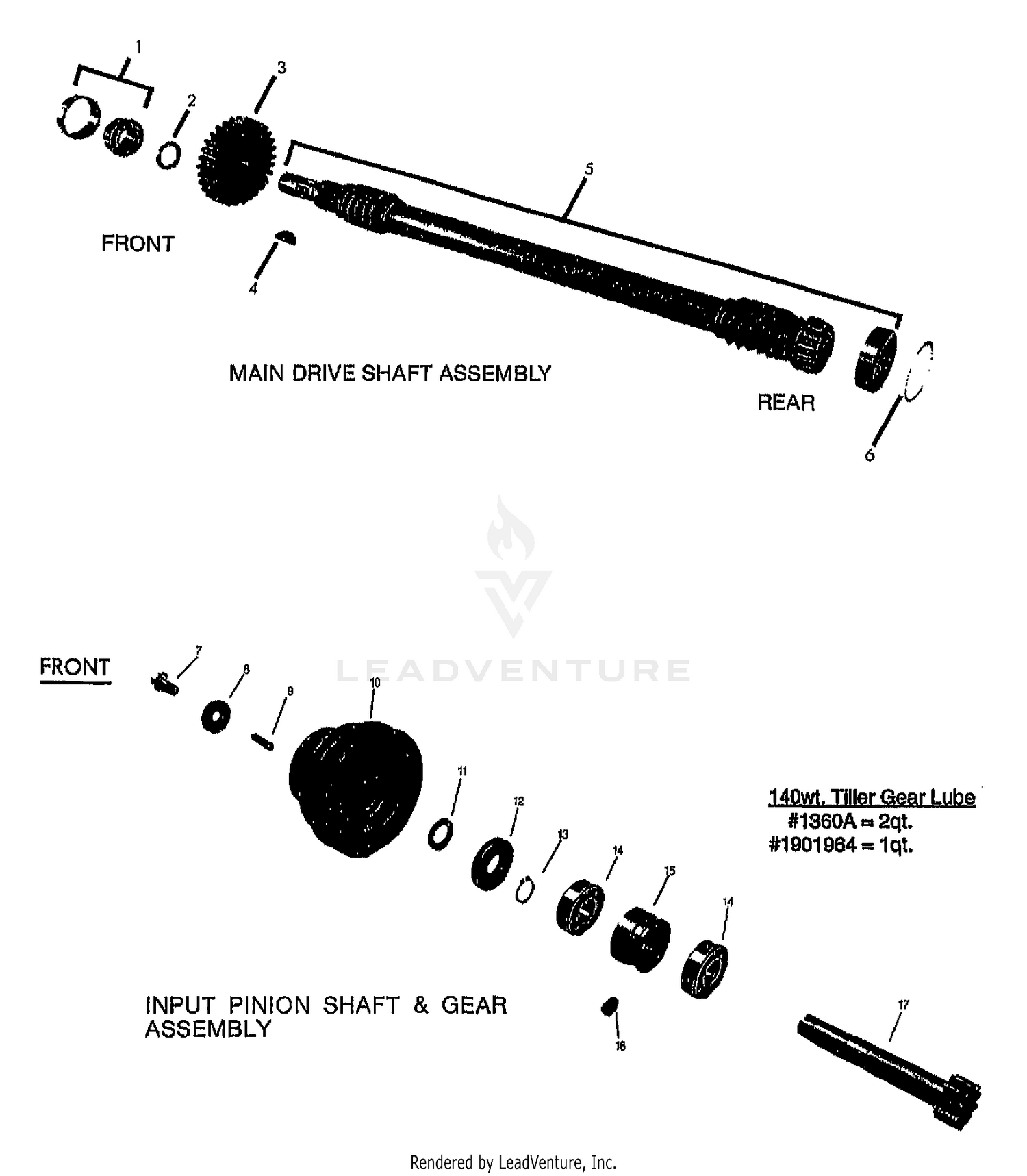 MAIN DRIVE SHAFT & GEAR ASSEMBLIES