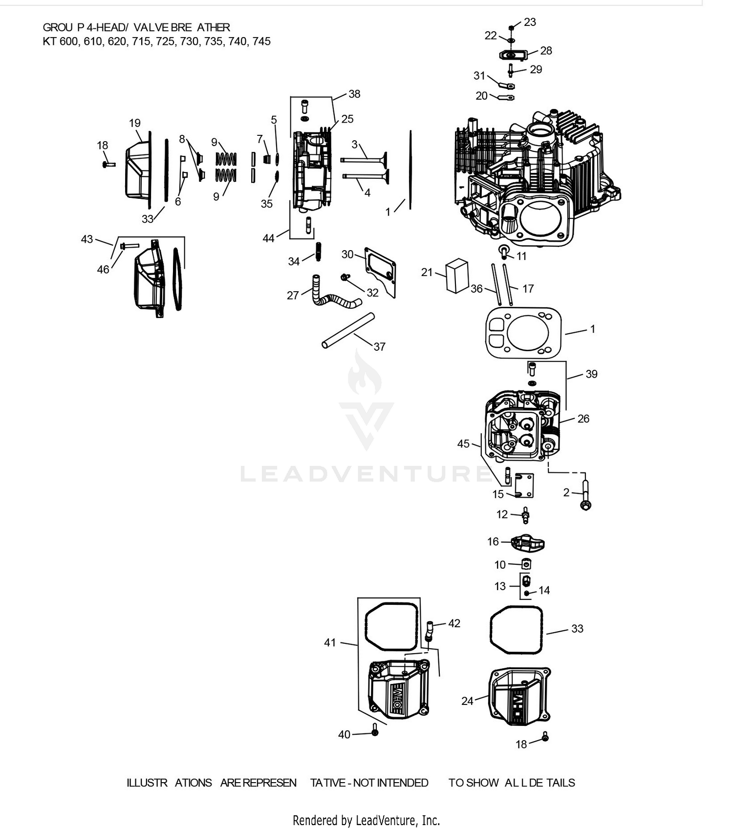 KT745-3100 CylinderHead & Breather