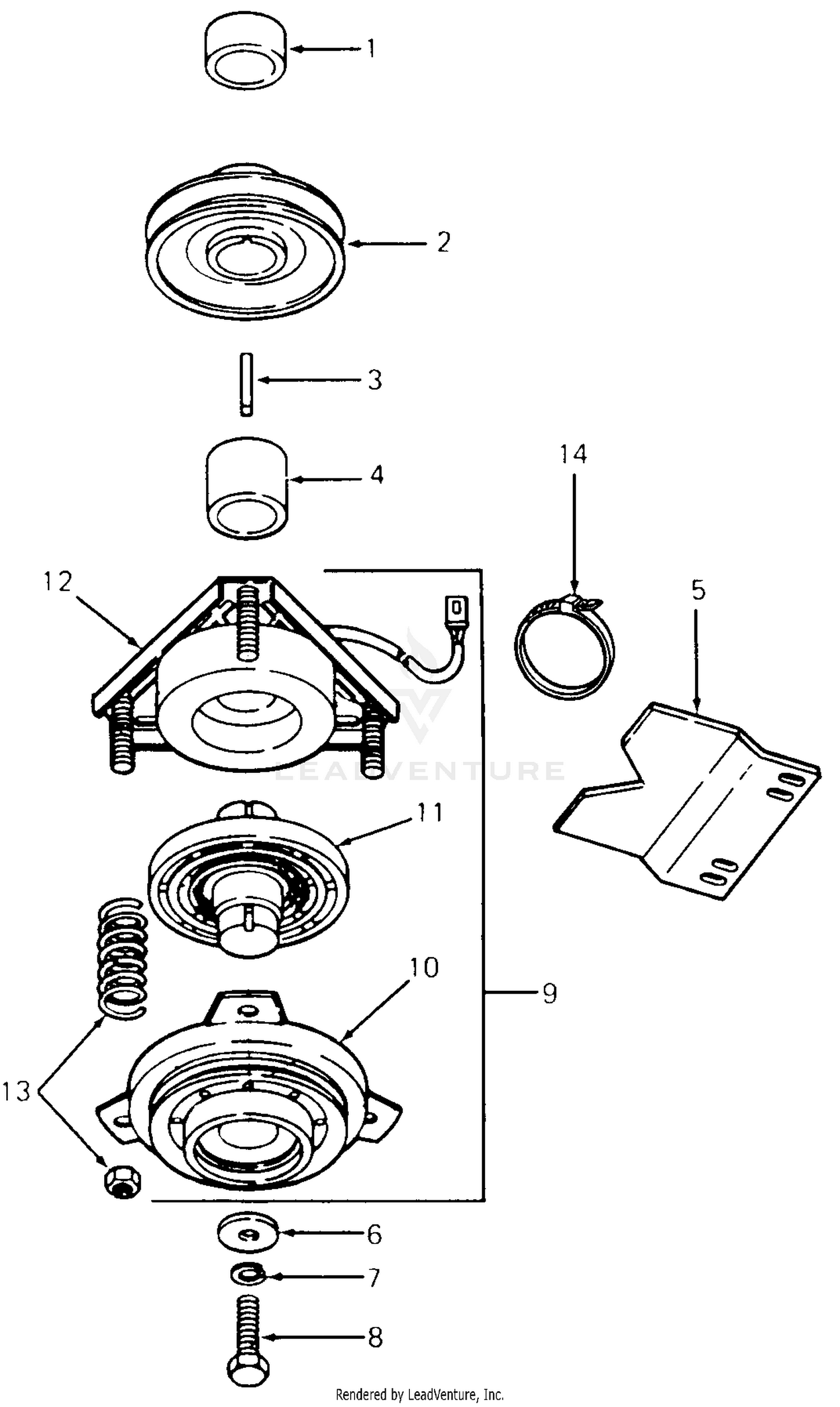 Cub Cadet 1415 S N 126 001 147 087 138 241 100 PTO Clutch