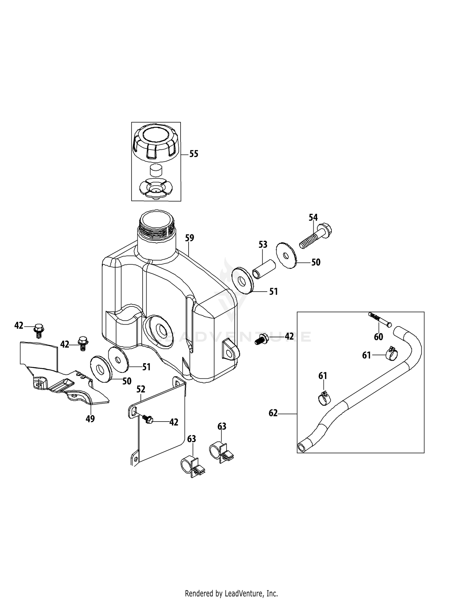 5P65M0C Fuel Tank & Mounting
