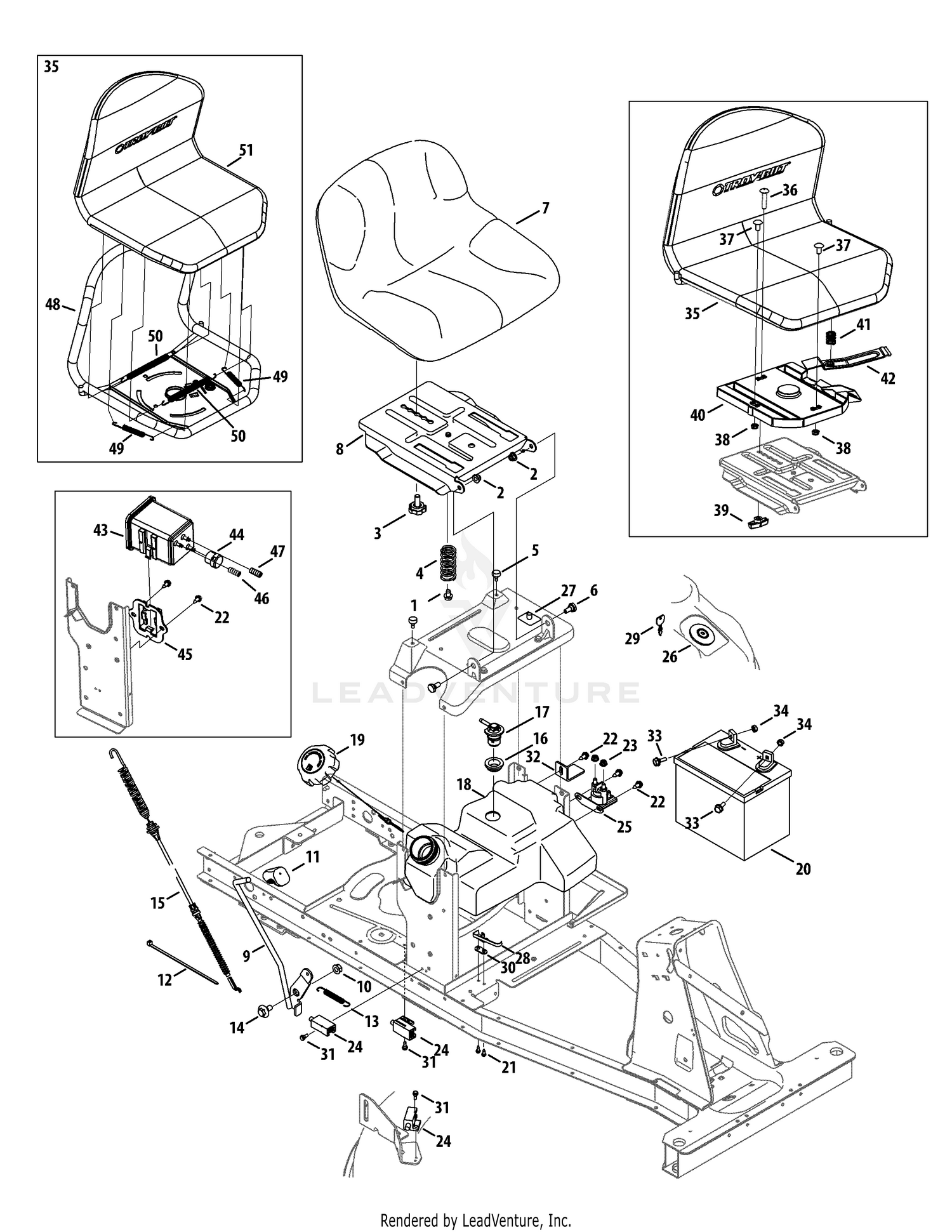 Troy bilt mower online seat