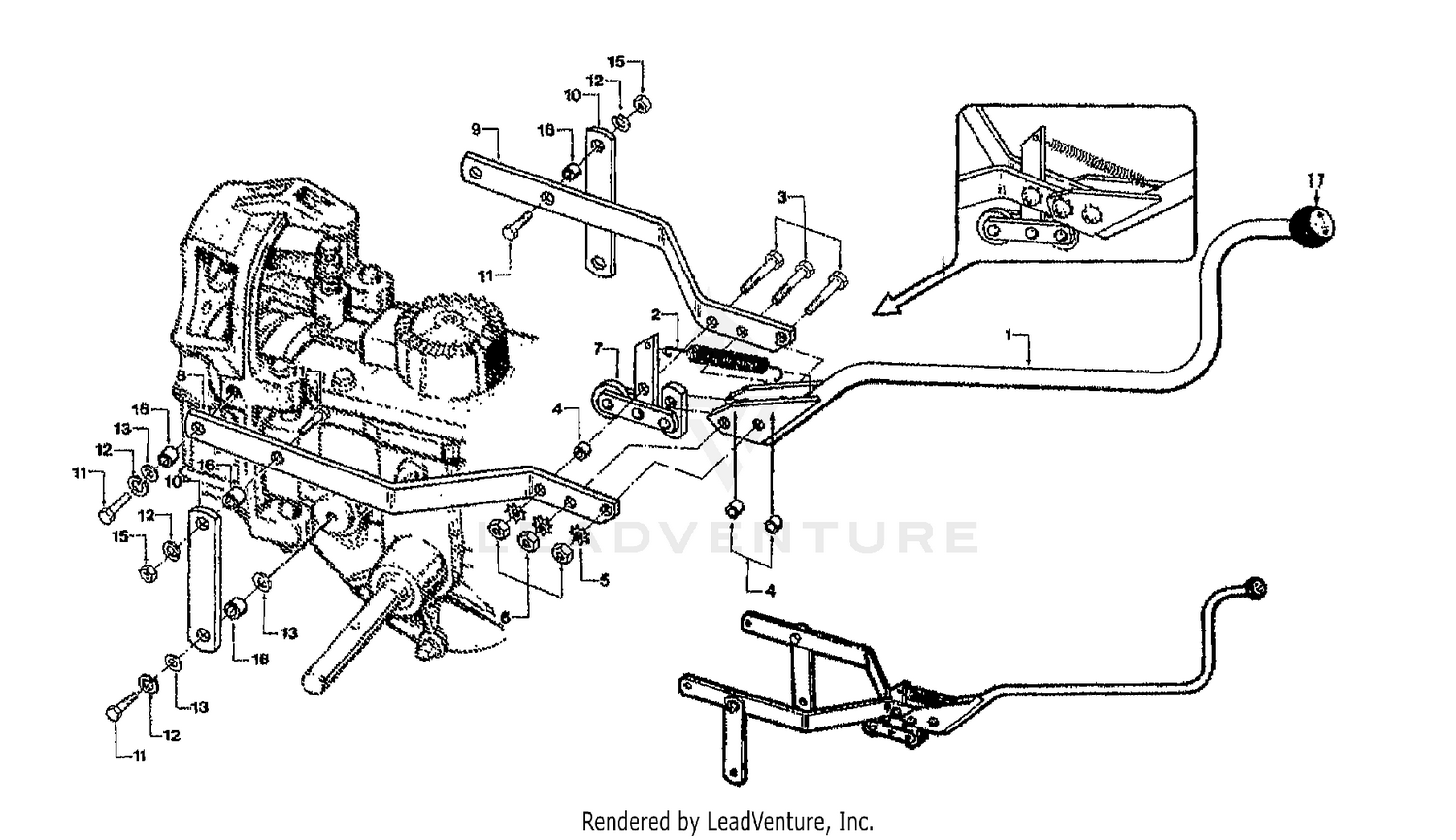WHEELS/TINES/PTO DRIVE LEVER ASSEMBLY