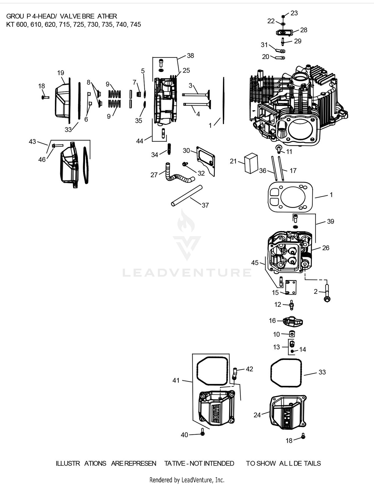 KT745-3099 CylinderHead & Breather