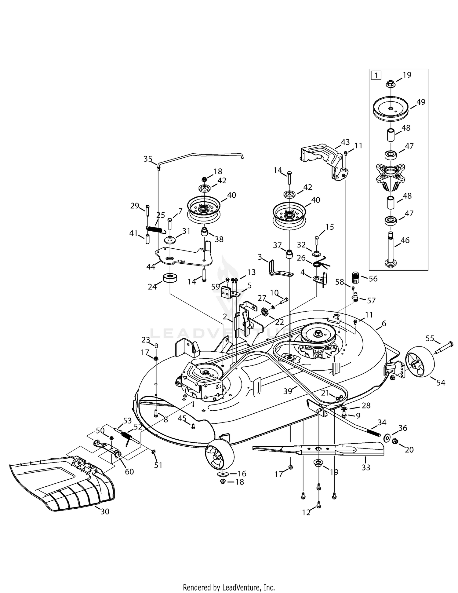 Troy bilt lawn discount mower deck belt diagram