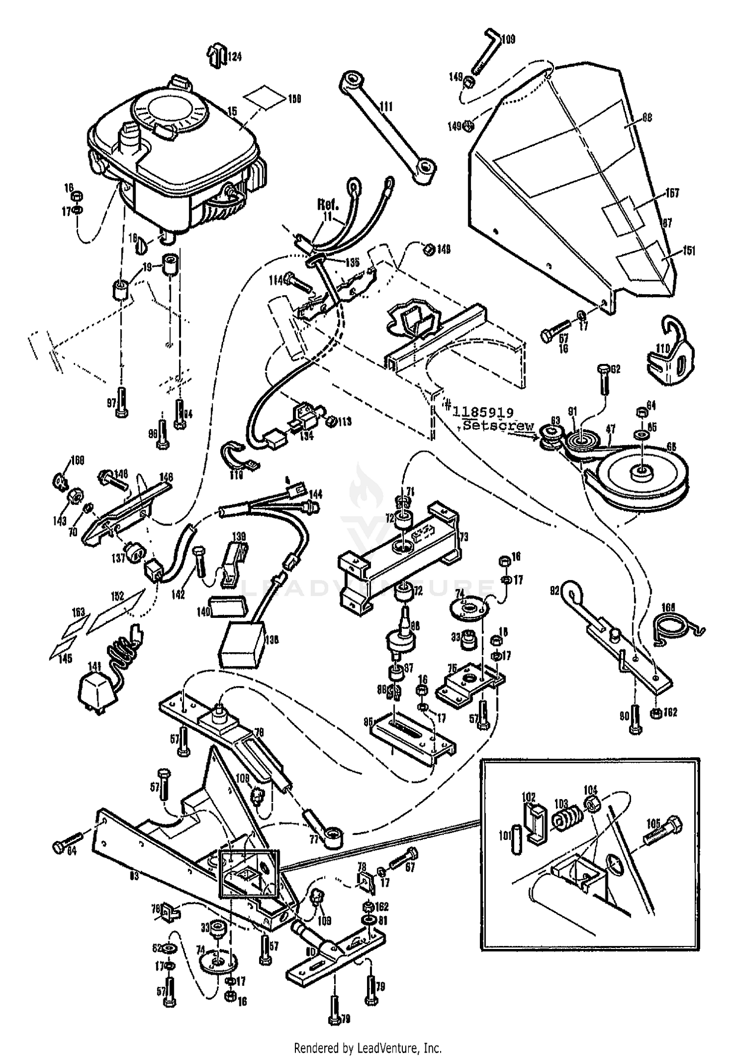 ENGINE AND CUTTER DRIVE