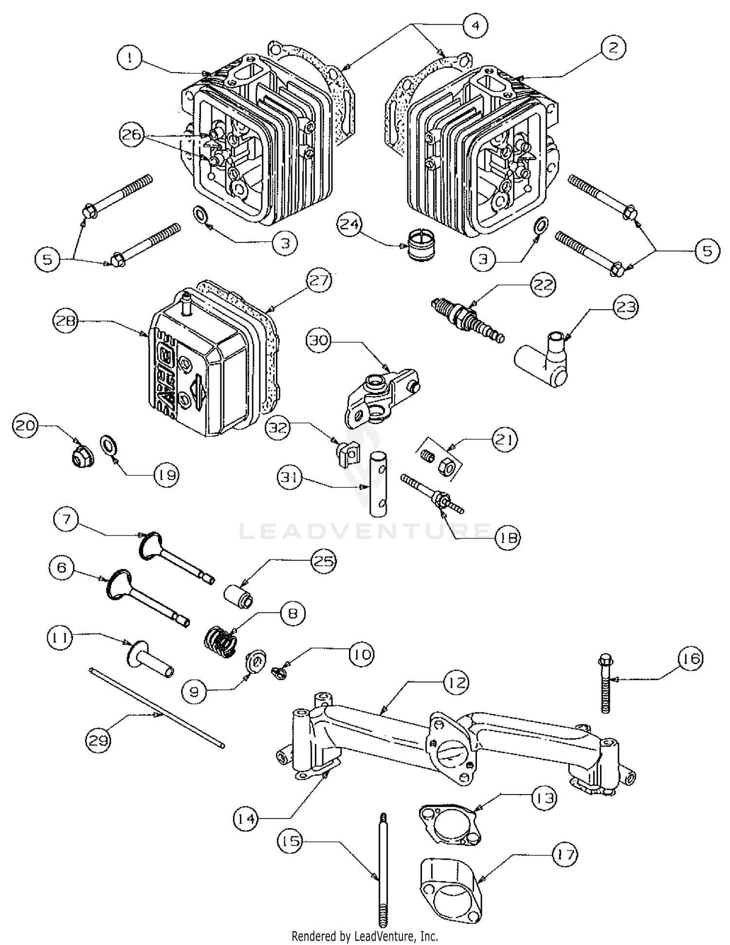 Cylinder Heads & Manifold