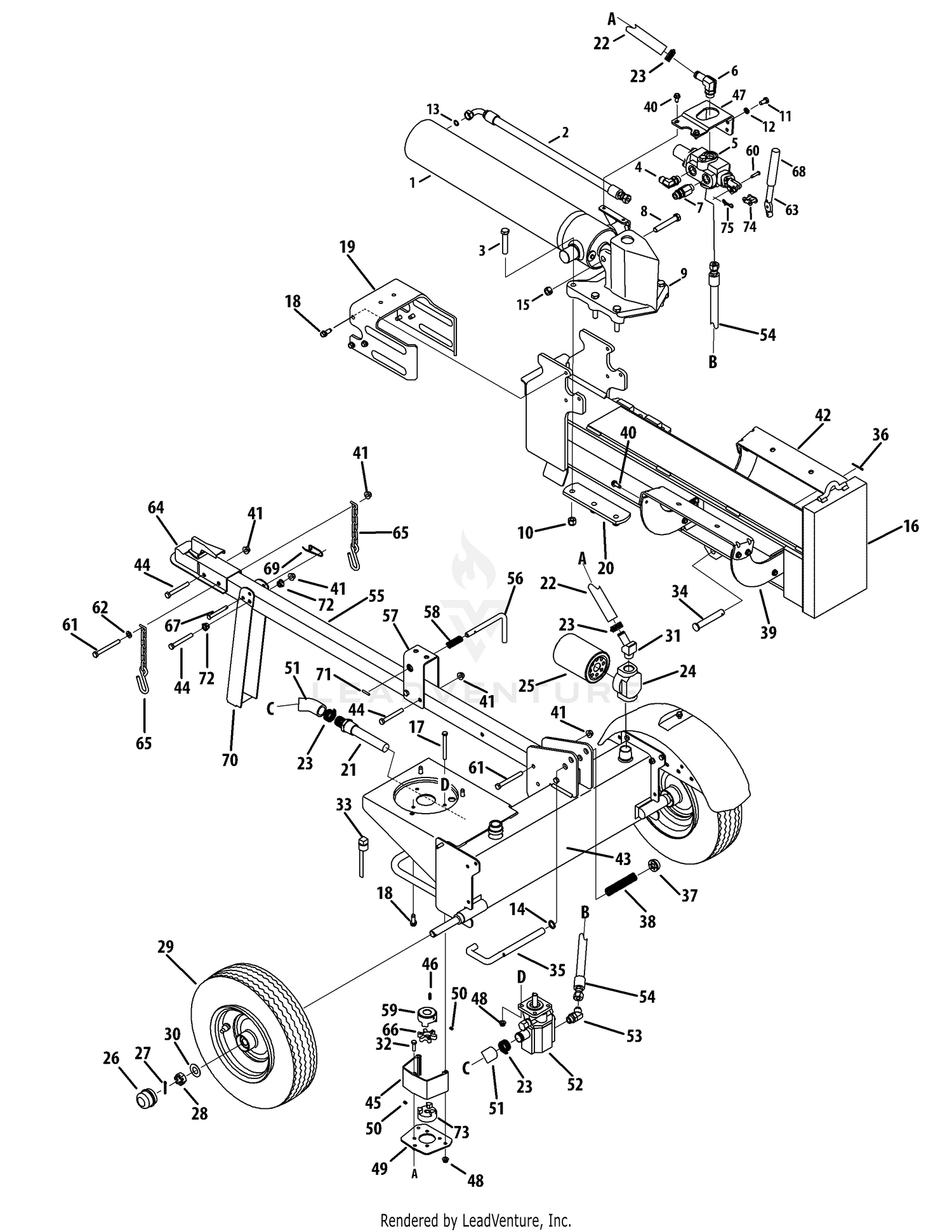 Log Splitter TB27 (Honda Engine)